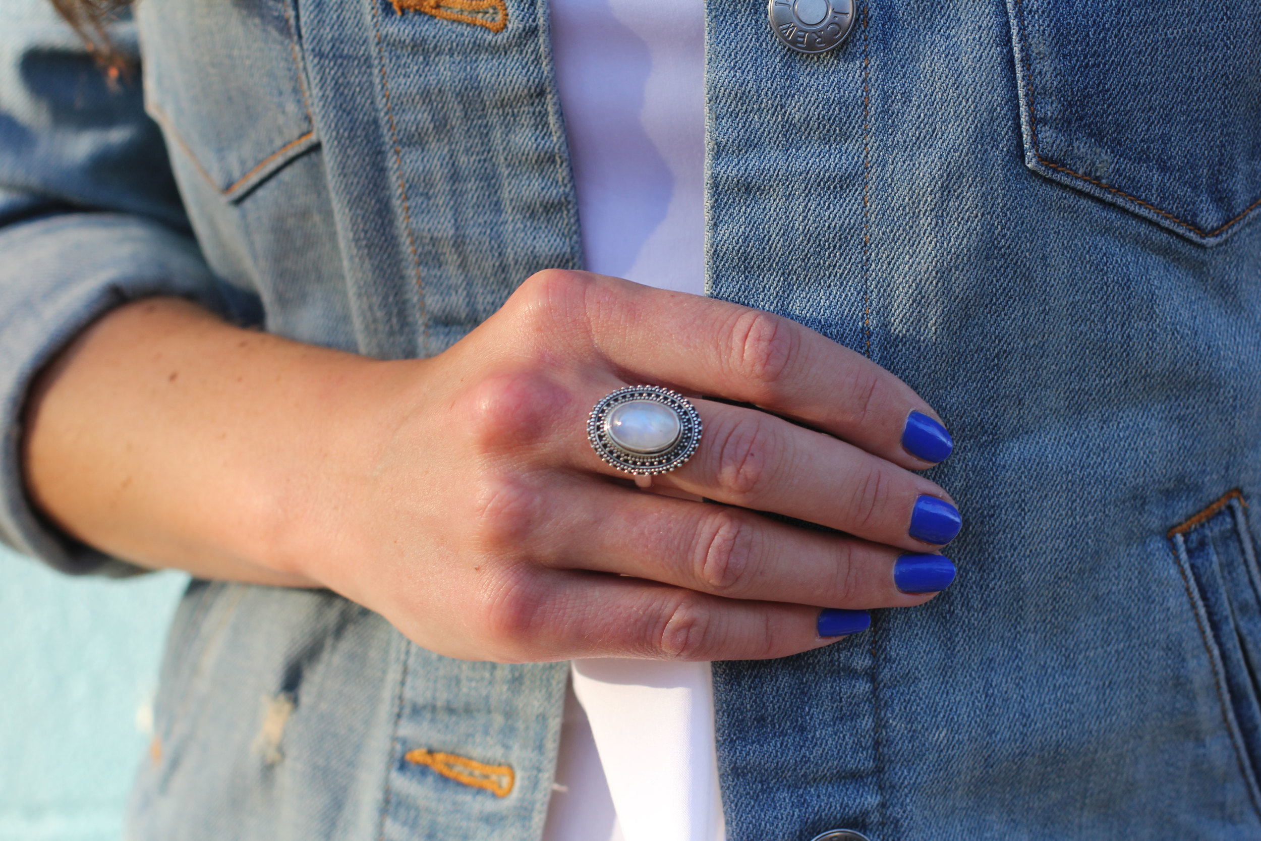 White Denim for Fall, Gap Jeans, J.Crew Denim Jacket, Old Navy Floppy Hat, Sam Edelman Louie Booties, Zara Peplum Top, Sally Hansen Gel Polish in 'Tidal Wave', Seattle Fashion Blogger