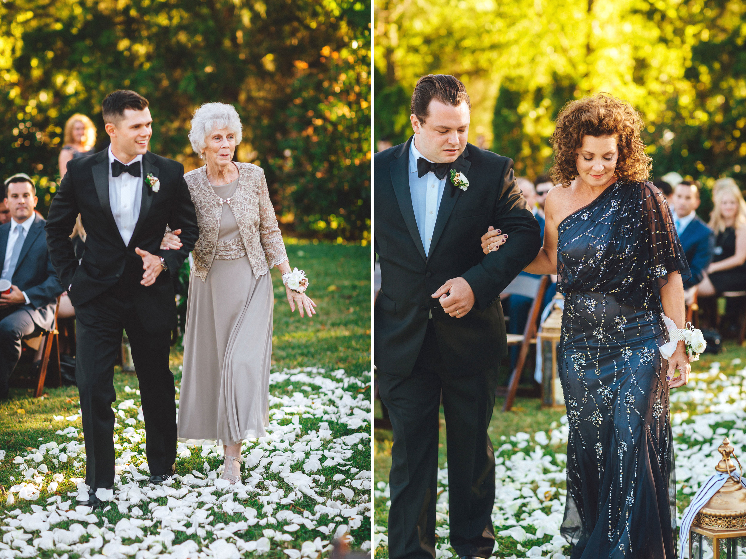 Me & Mr. Jones Wedding, Mother of the Bride, Grandmother of the Bride, Adrianna Papell Beaded Dress, Black Tie Wedding, Flower Petal Aisle, Rose Petals on Aisle