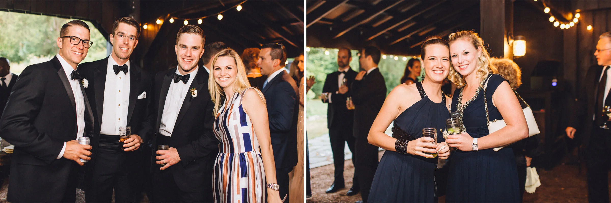 Me & Mr. Jones Wedding, Rustic Glam, Cocktail Hour in the Barn at Cedarwood in Nashville
