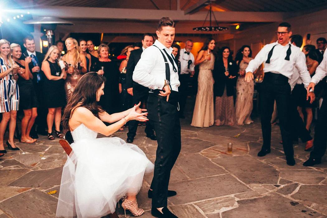 Me & Mr. Jones Wedding, Reception at Cedarwood in Nashville, Gold Wedding, Funny Wedding Photos, Garter Toss
