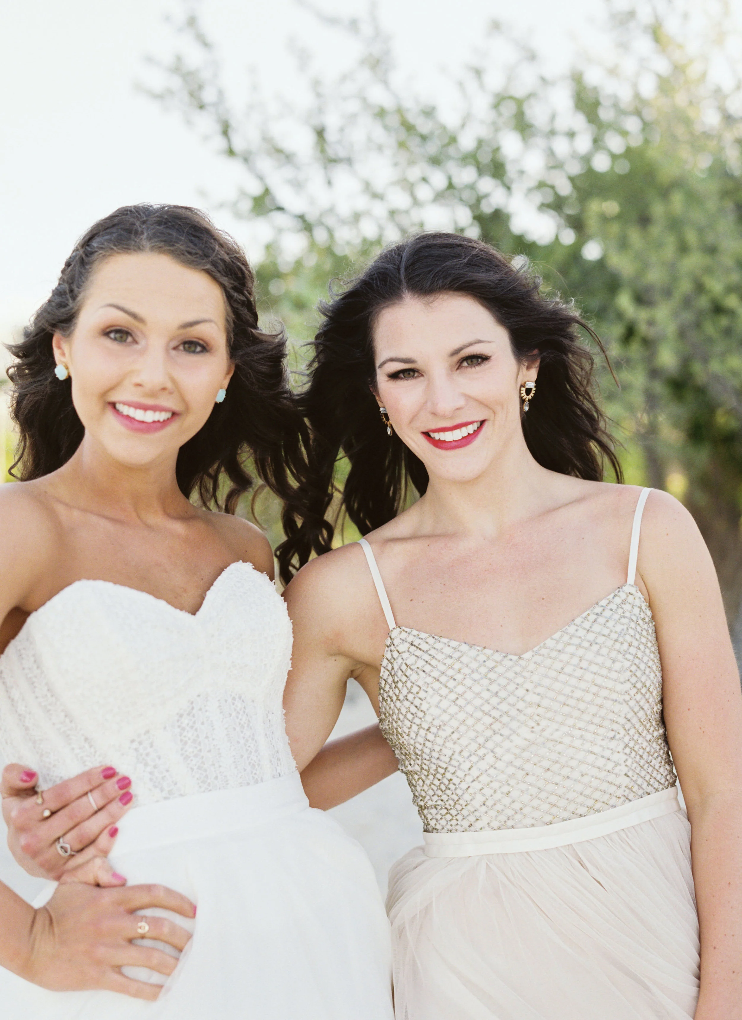 Destination wedding in Mexico, Bride and Bridesmaids, Bridal Separates, Coppelia Dress, Beach Wedding.