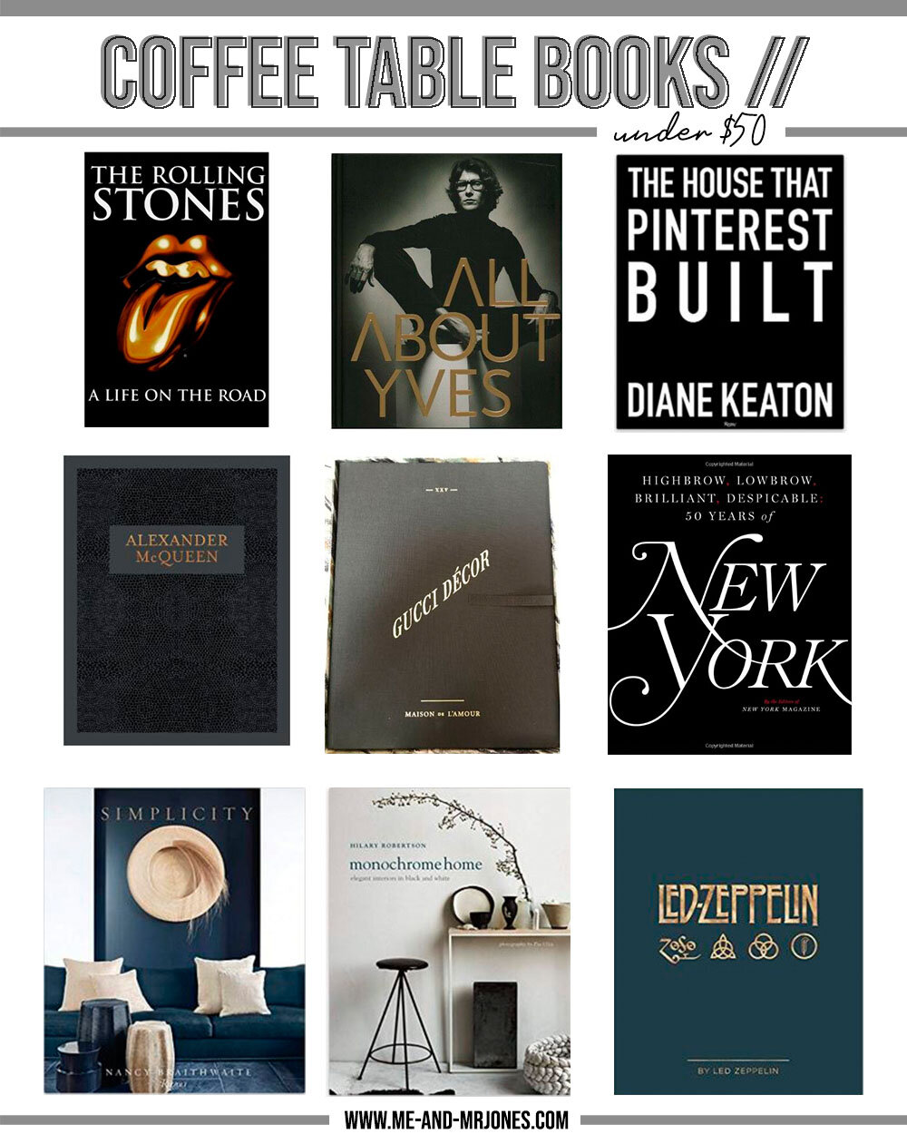 COFFEE TABLE BOOKS UNDER $50 — Me and Mr. Jones