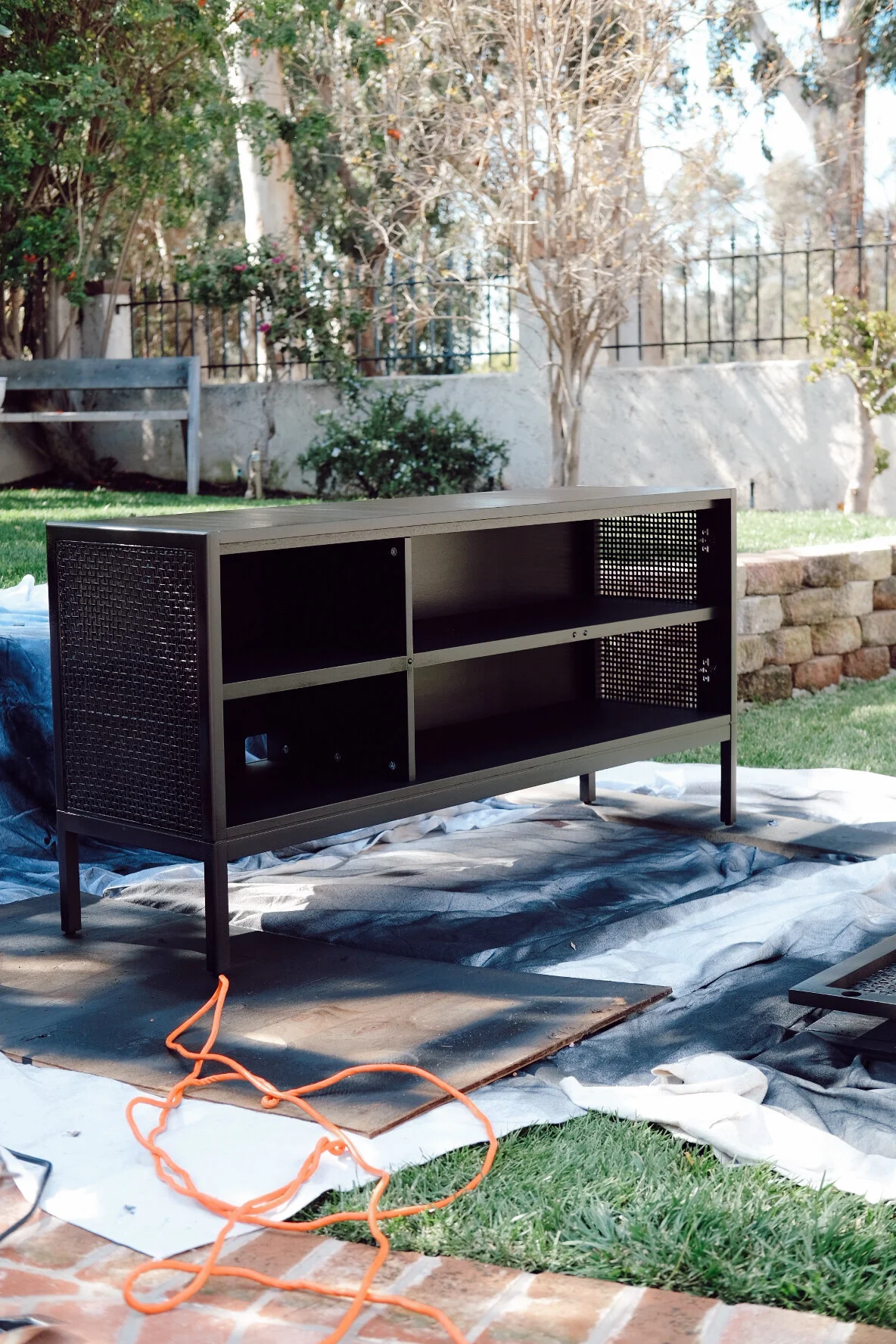 HOME SWEET JONES // MINSMERE CANED TV STAND DIY — Me and Mr. Jones