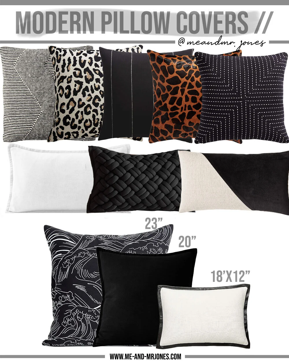 MODERN BLACK & WHITE THROW PILLOWS // — Me and Mr. Jones