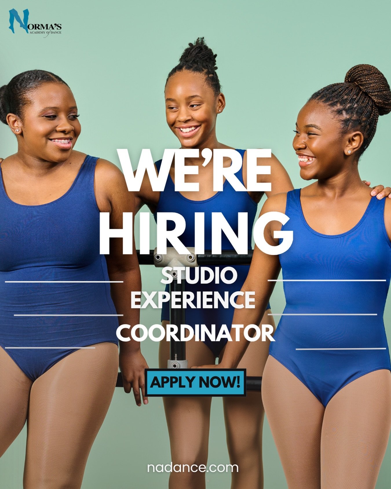 We&rsquo;re HIRING! 💙✨Norma&rsquo;s Academy of Dance is looking for a Studio Experience Coordinator to join our team!

Help us create a welcoming, organized experience where every student and family feels supported and part of our NAOD community.

S