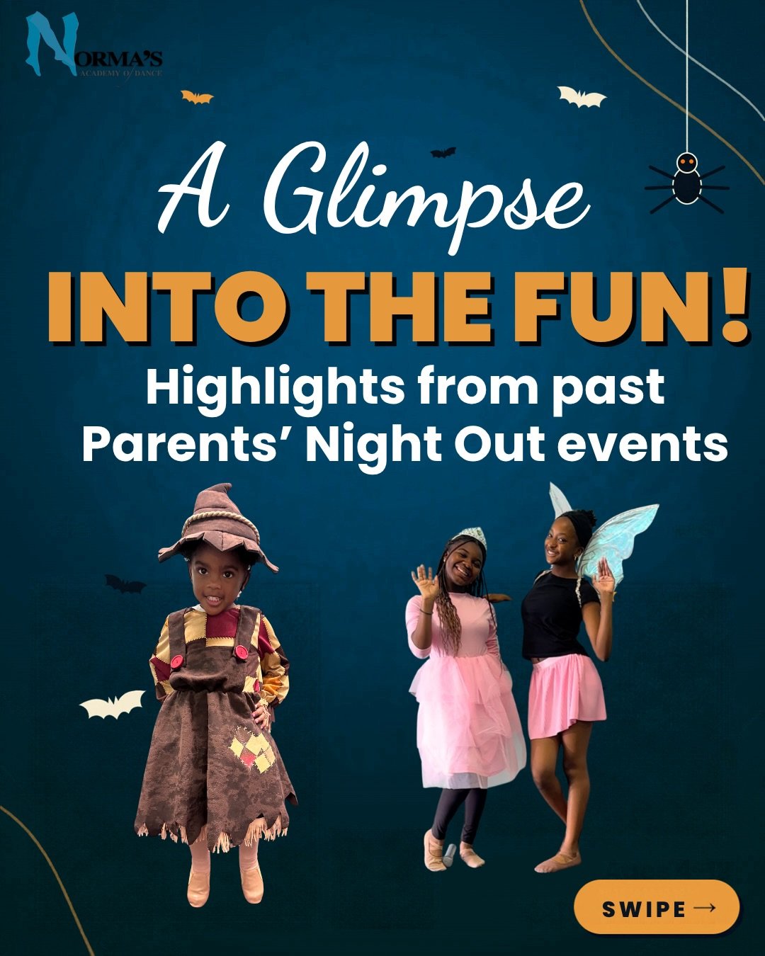👻 A Glimpse Into the Fun! 🎃

Swipe through some of our favorite moments from past Parents&rsquo; Night Out events at NAOD, then get ready for our Halloween Boo Bash! 🧡

🎃 HALLOWEEN BOO BASH 👻
📅 October 24
⏰ 5:30&ndash;8:30 PM
🎟️ Ages 4&ndash;1