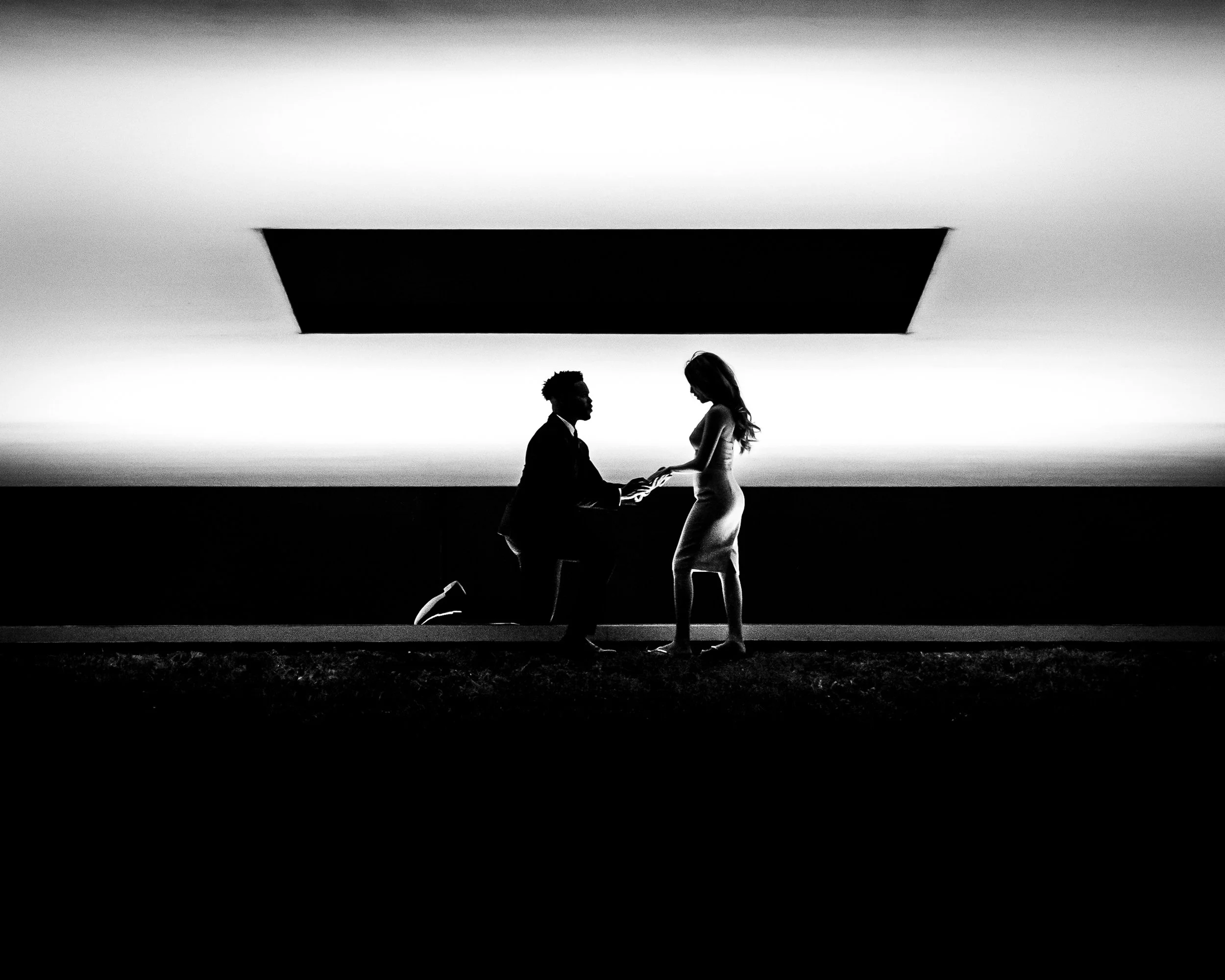 John &amp; Aissa's Engagement At The James Turrell Skyspace In Houston