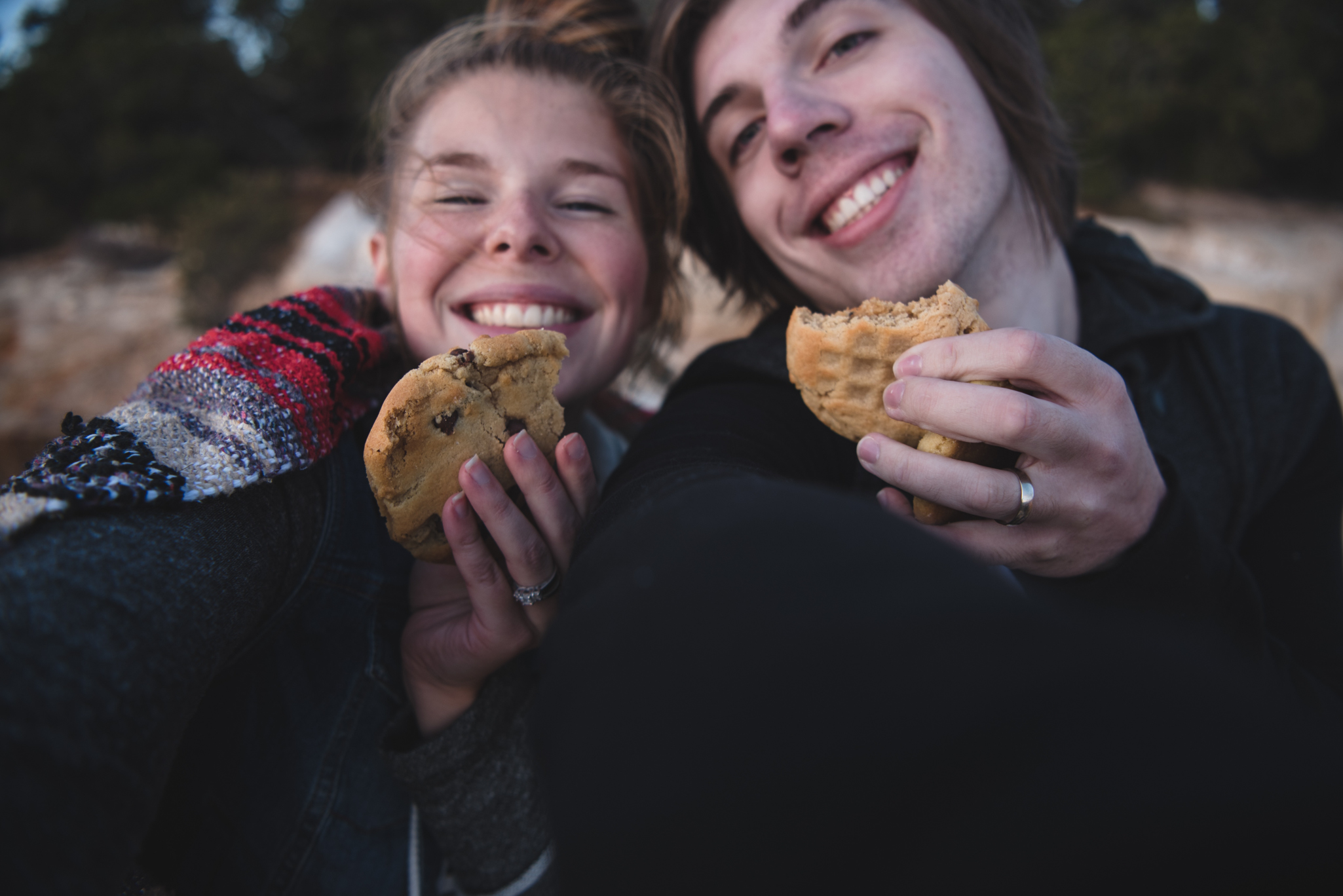 Eating famous Jacob's Lake cookies