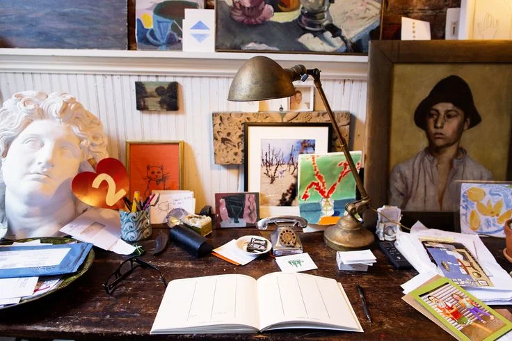 John Derian's Desk at Home | Photograph from TheSelby.com