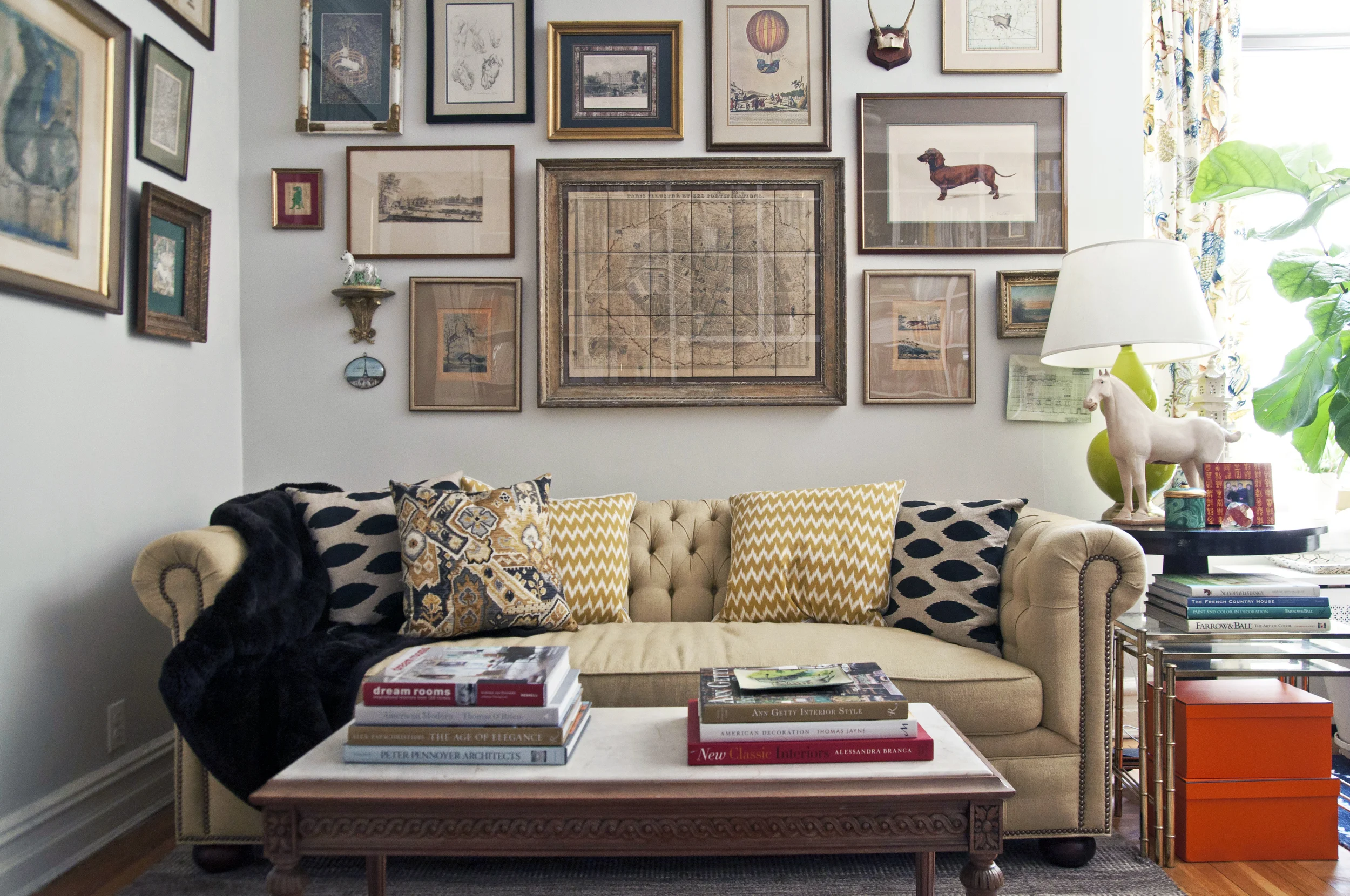 Gallery wall in our living room - Photography by Lauren L Caron © 2015