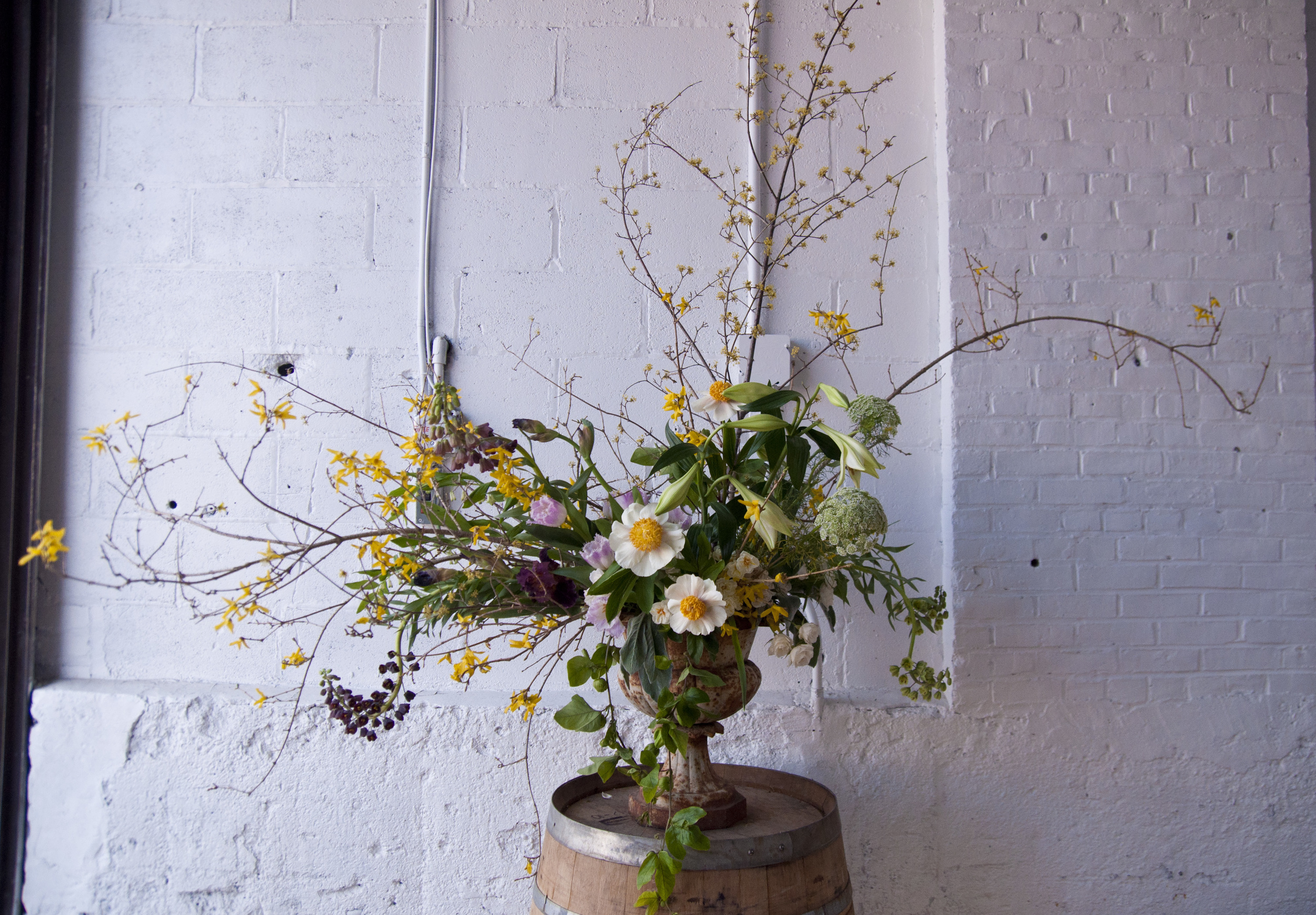 Arrangement Designed by The Brooklyn Little Flower School | Photography by Lauren Caron