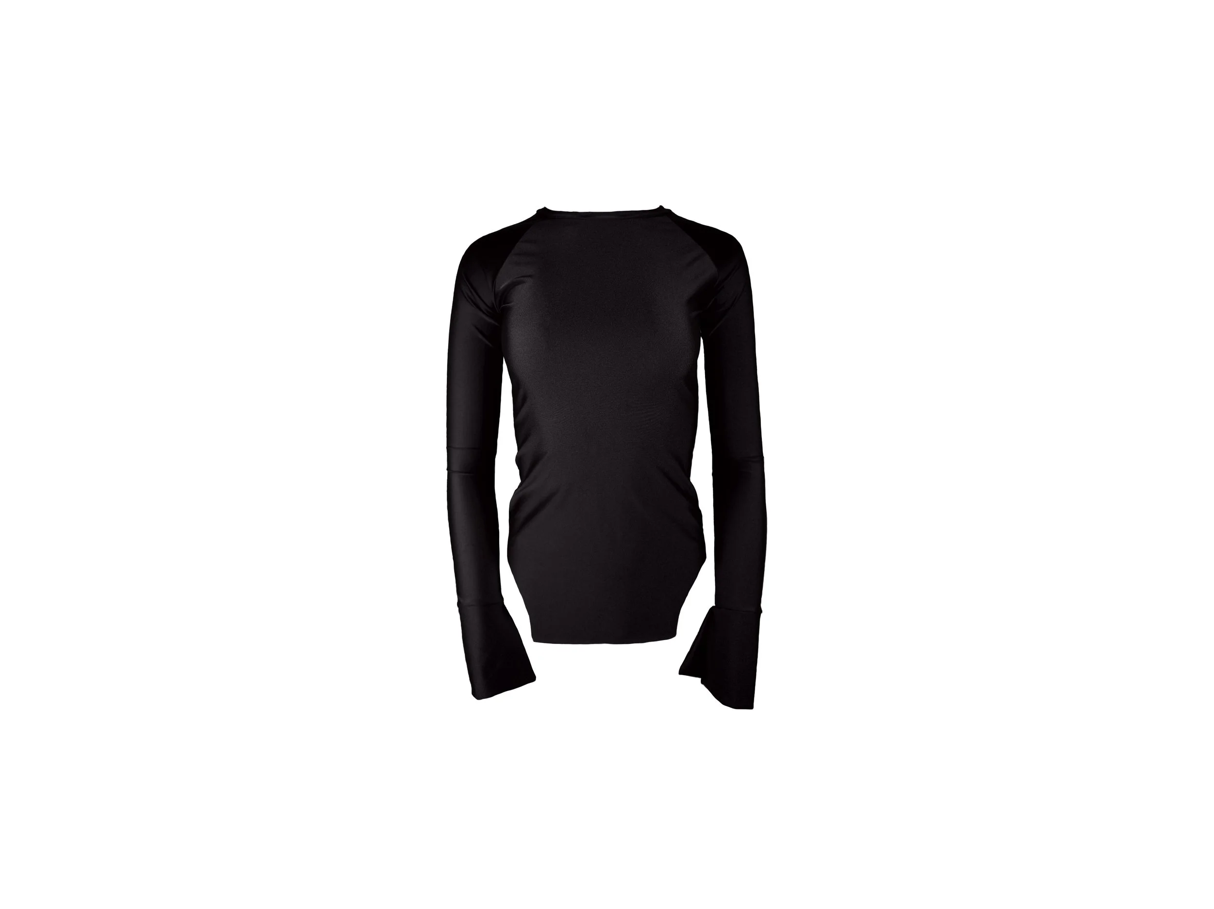 extra long sleeve shirt in solid black with cuffs athleisure outfit 00s style gen z fashion black shirt black top yoga top