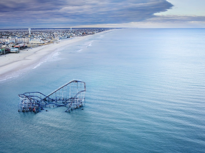 Submerged roller coaster after Hurricane Sandy. Photograph by Stephen Wilkes