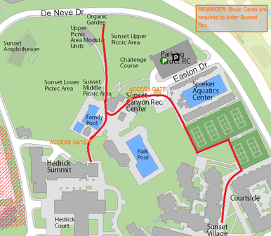 How to get to the garden on foot from the residential hill