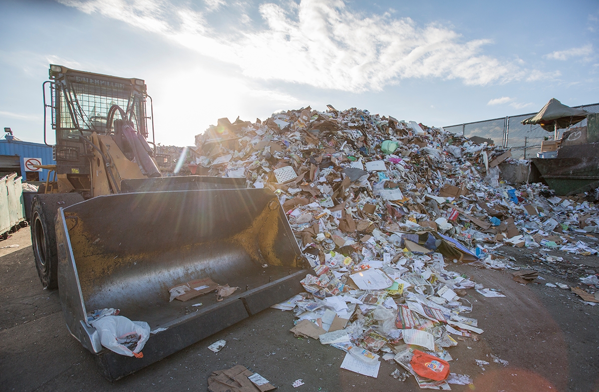 Paper recyclables at the Allan Company recycling center in Santa Monica (Photo credit: Austin Yu) 
