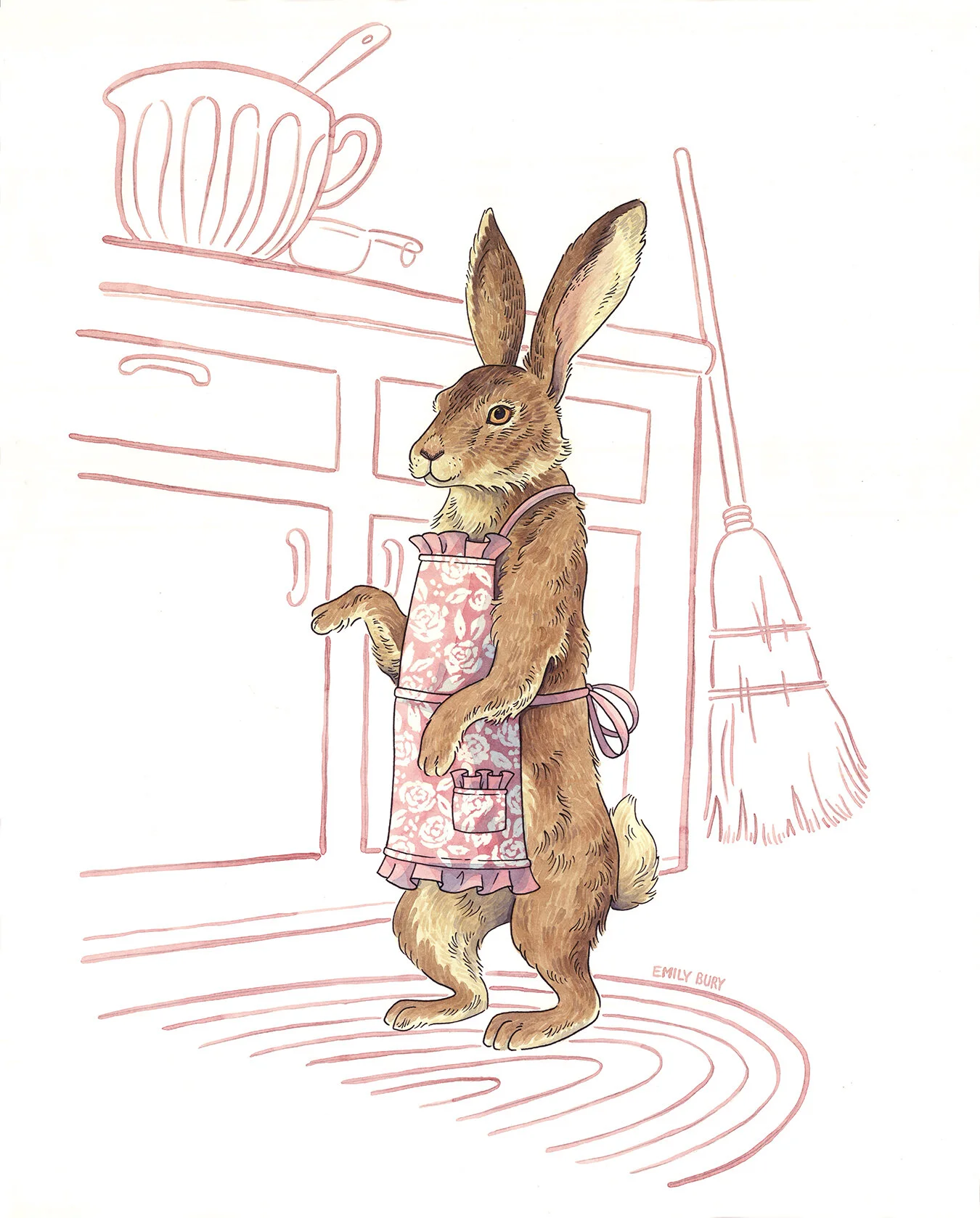  Illustration series made on commission. Beatrix Potter culinary vibes. Ink, gouache and watercolor on cold press illustration board. 