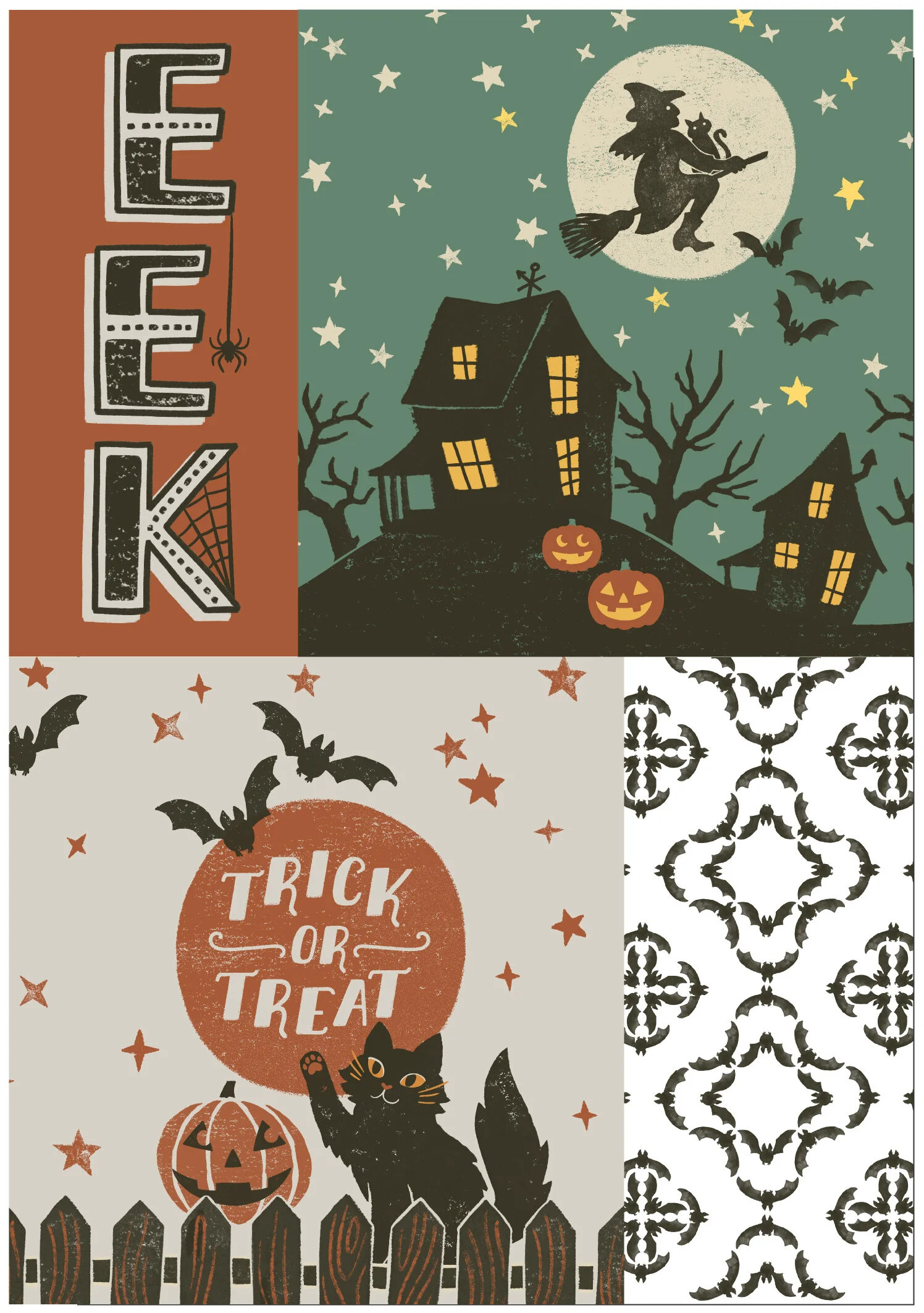  Celebrate Together, Halloween 2019 collection. Developed for table linens, bath and decor programs.  