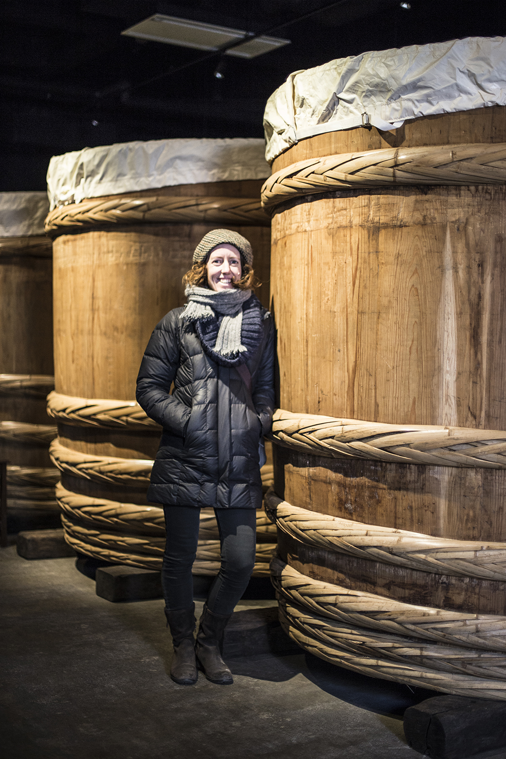 Me with a giant barrel of ageing miso, Takayama, Japan