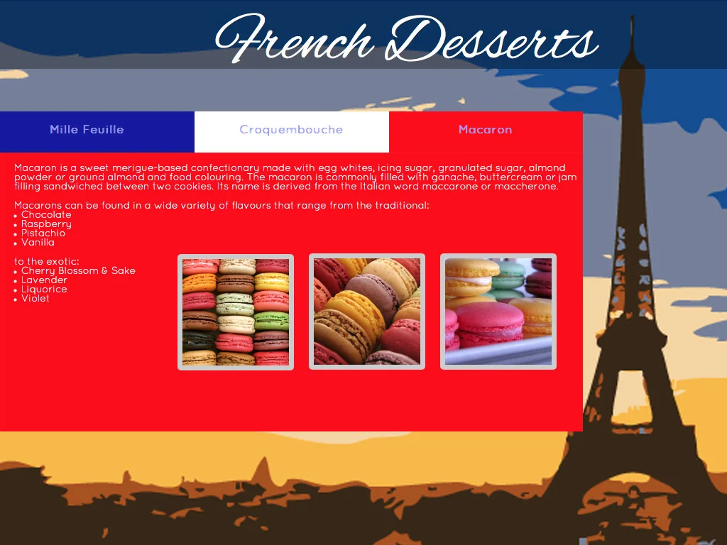 Macarons interface
