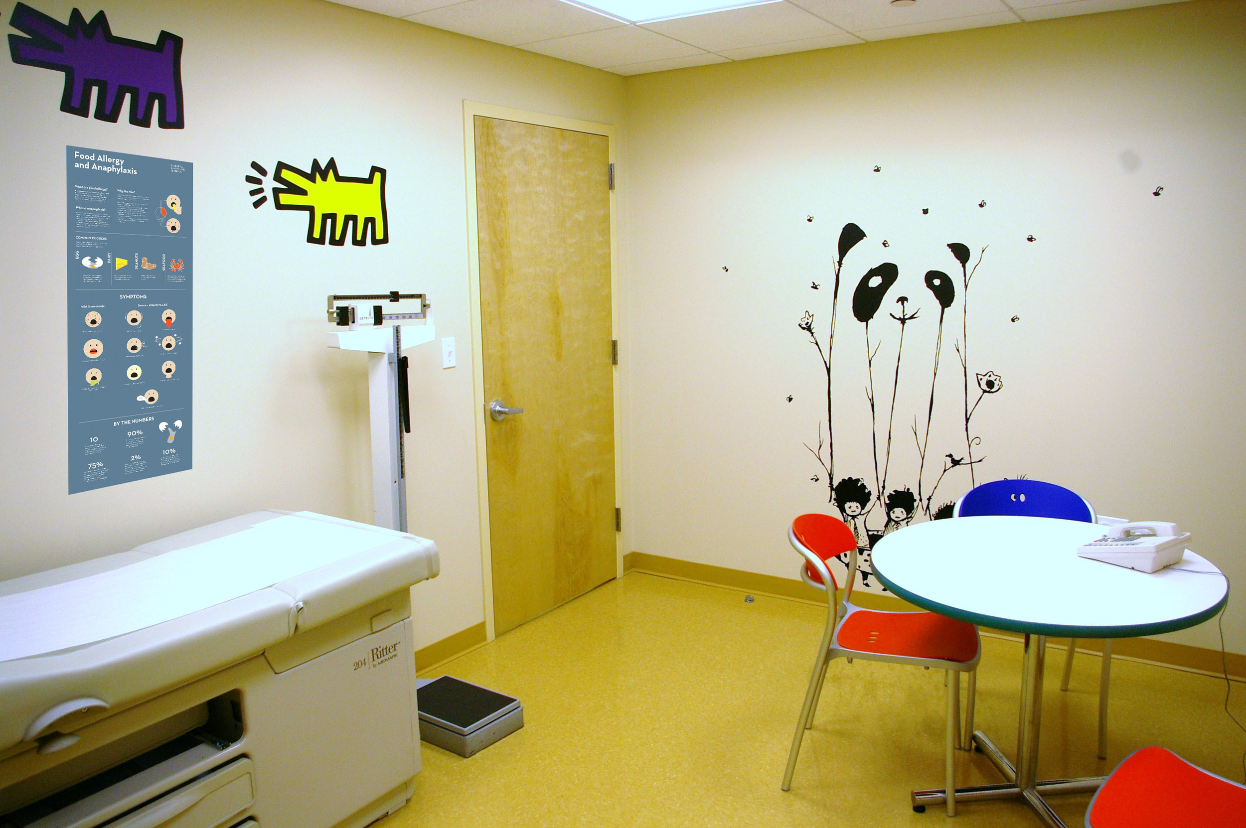 Mockup of poster in an pediatrics room
