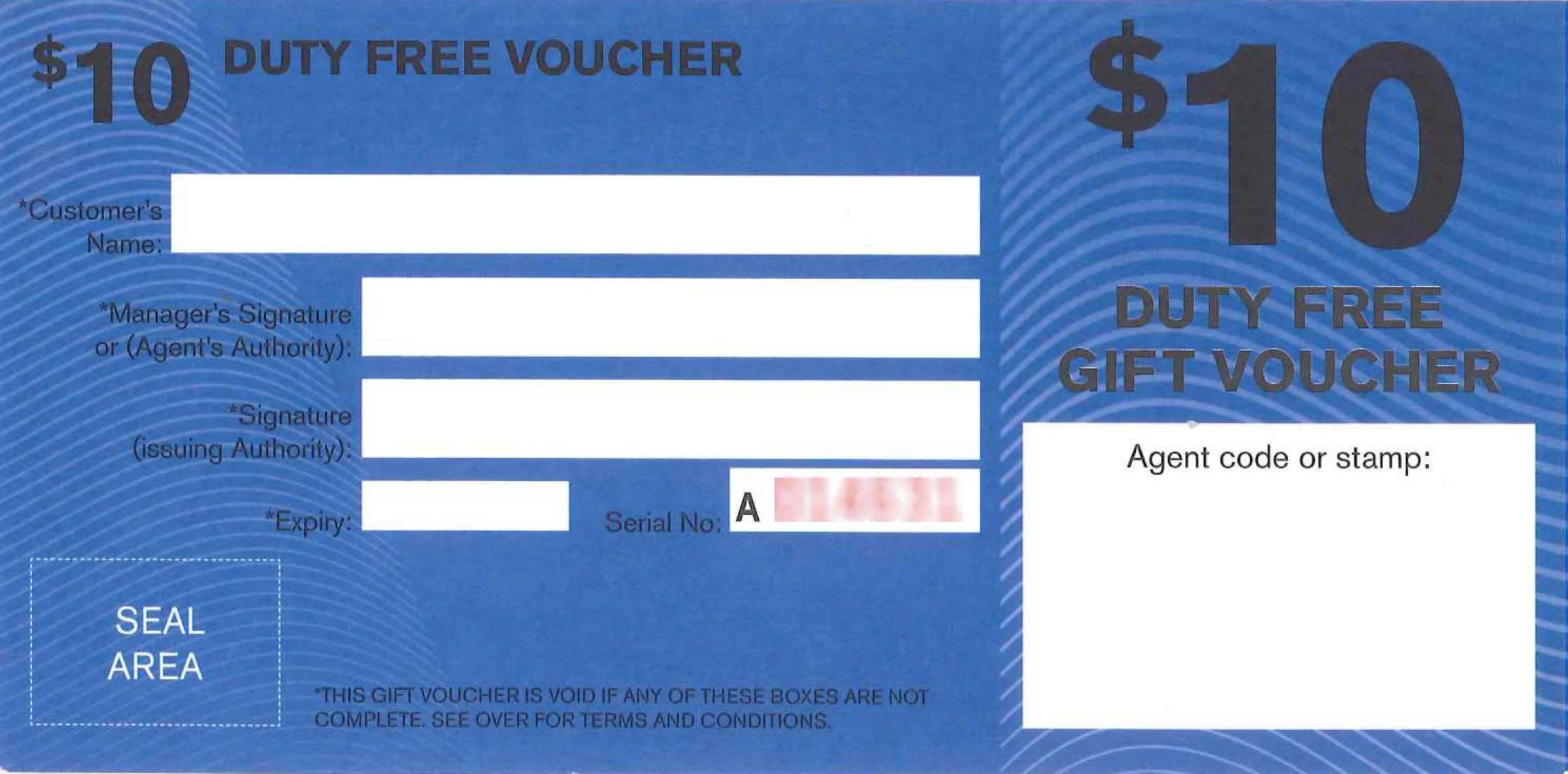 Old $10 gift voucher (front)