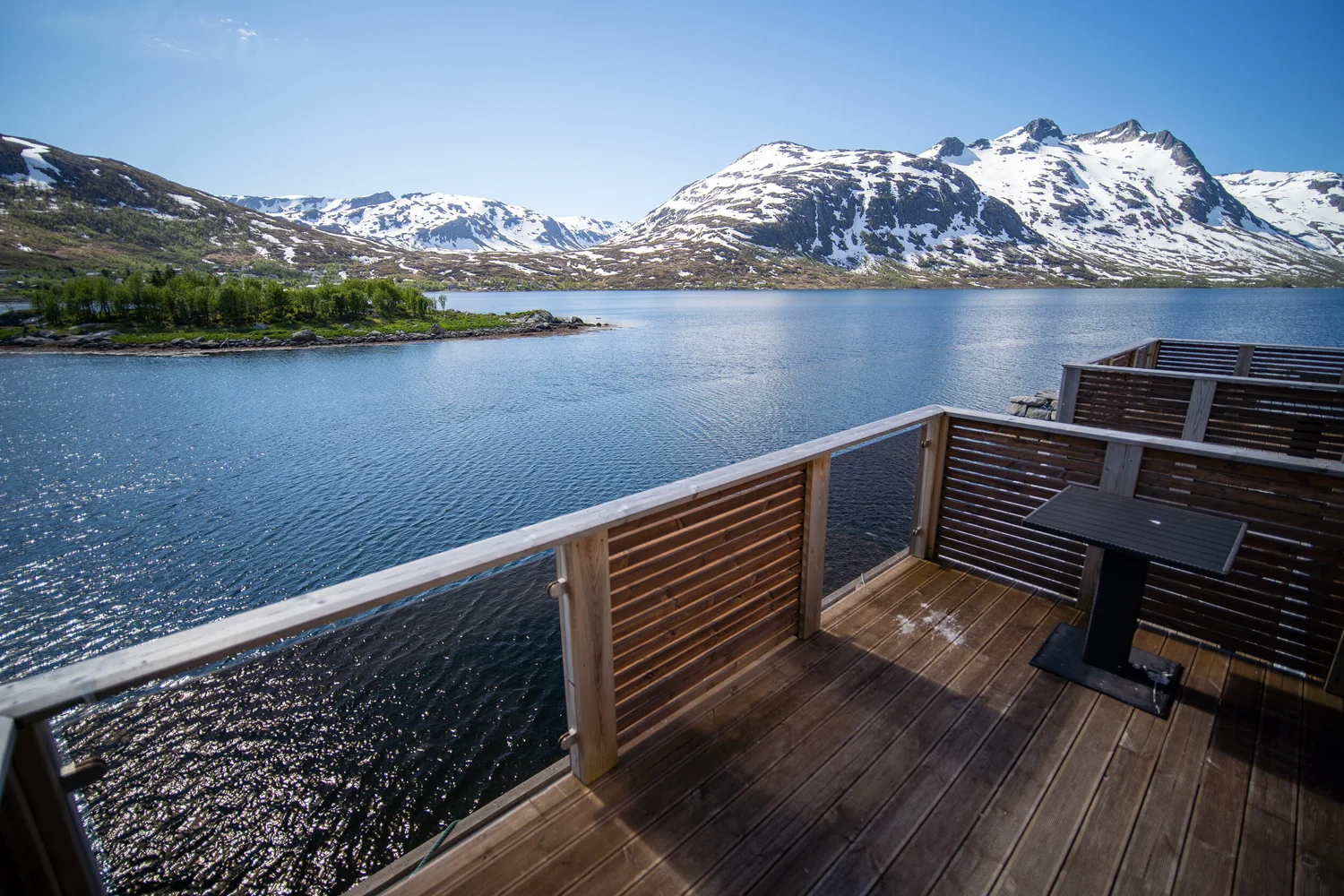Fjord view from a family apartment at Ersfjordbotn Brygge
