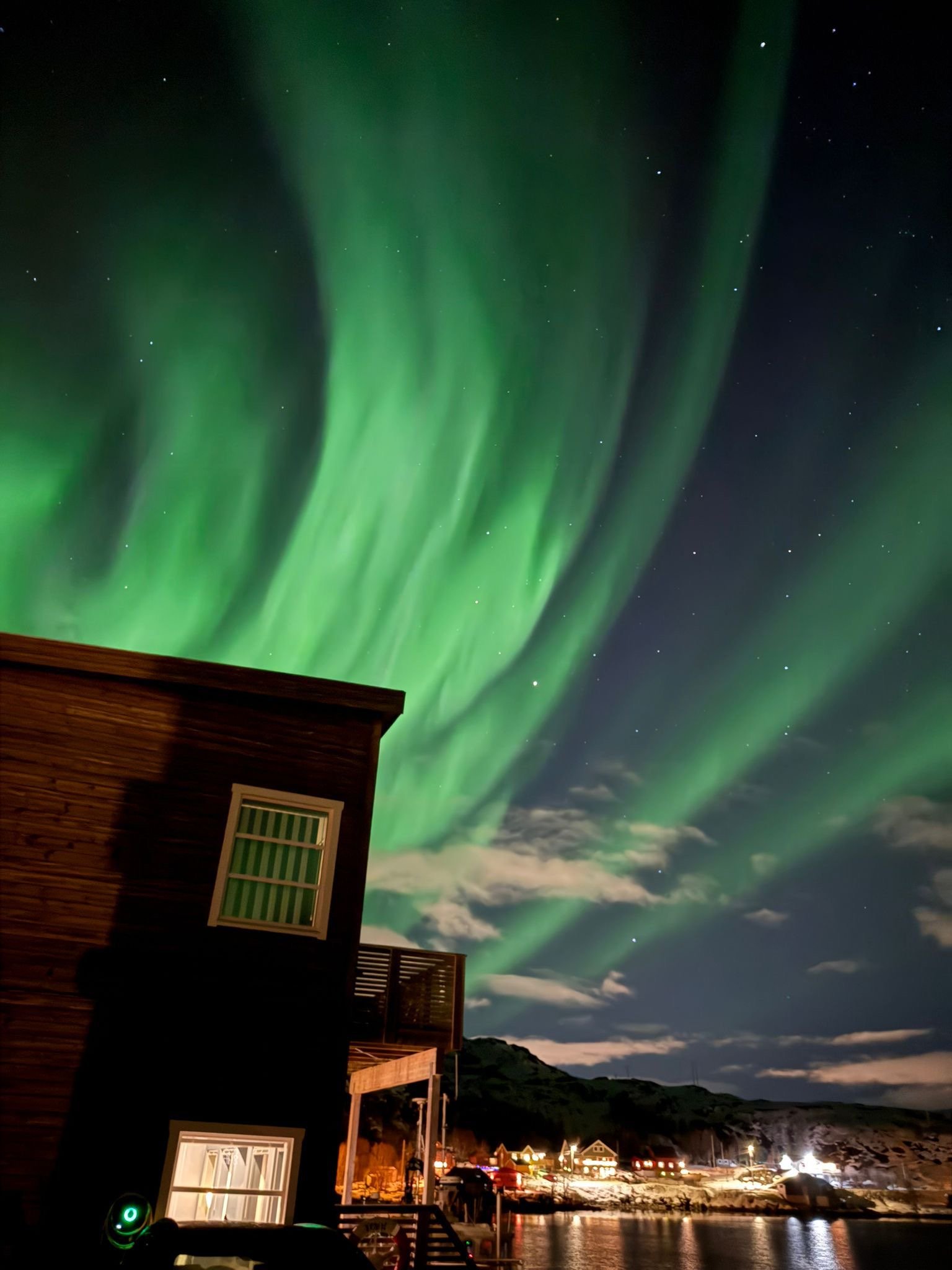 Northern lights outside the apartments