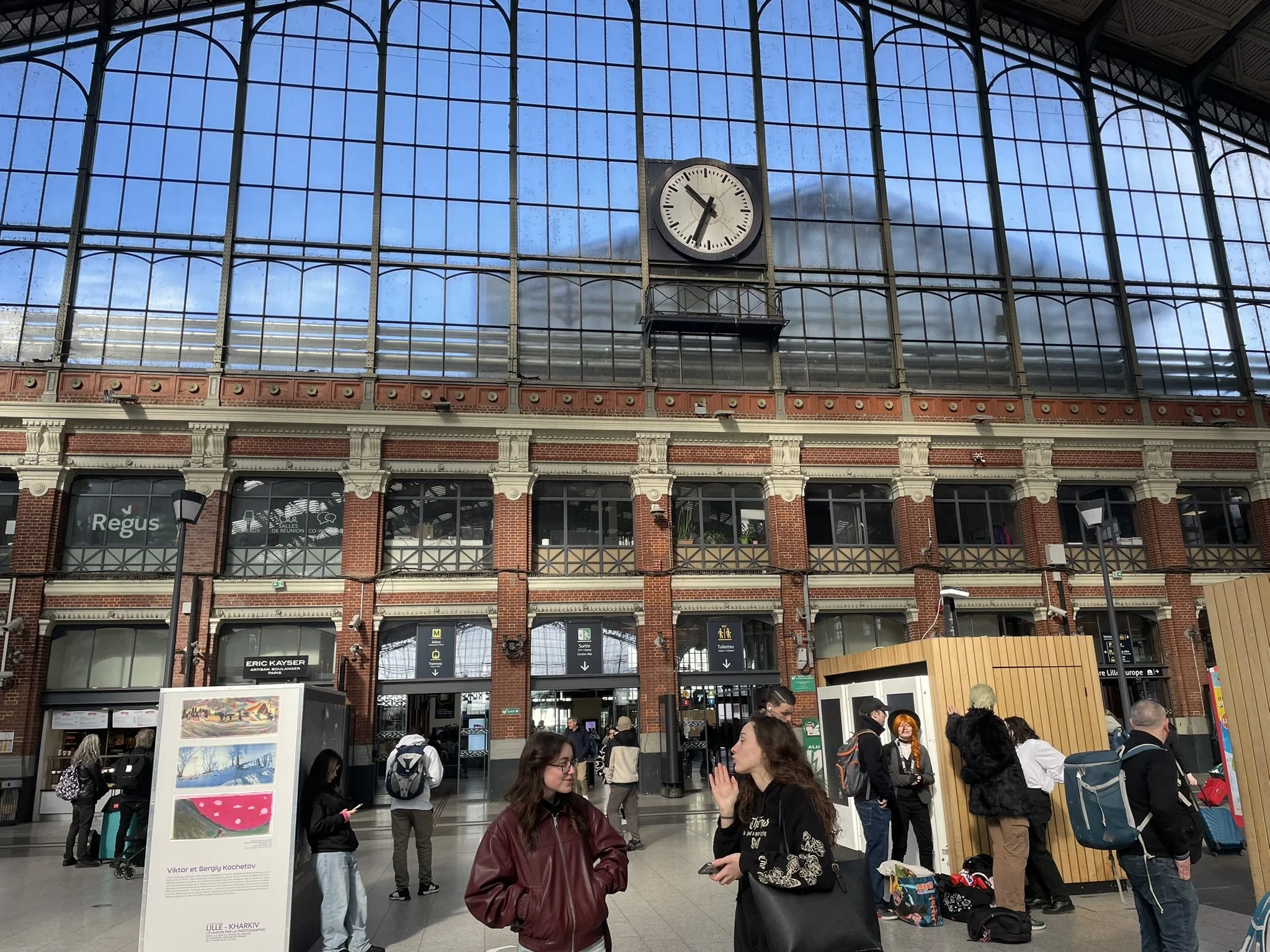 Lille Flandres Train Station Concourse with Clock