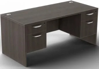 Prime 66 x 30 Double Pedestal Desk (Grey Finish) - $625.00