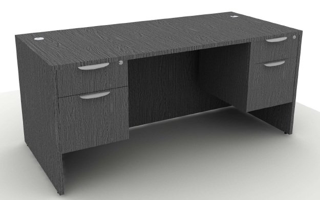 Prime 66 x 30 Double Pedestal Desk (Grey Finish) - $750.00