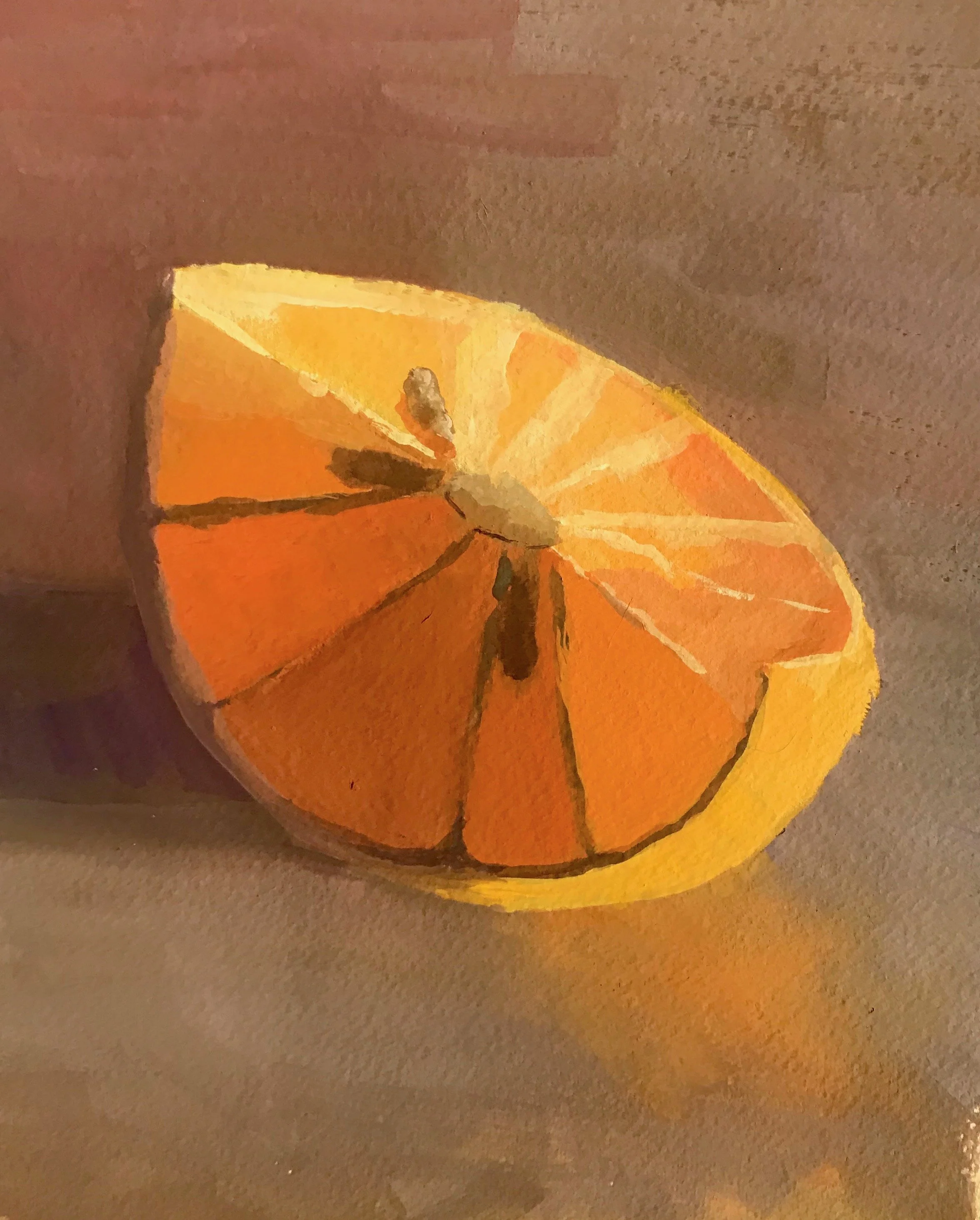  Orange Slice 8x6  gouache 