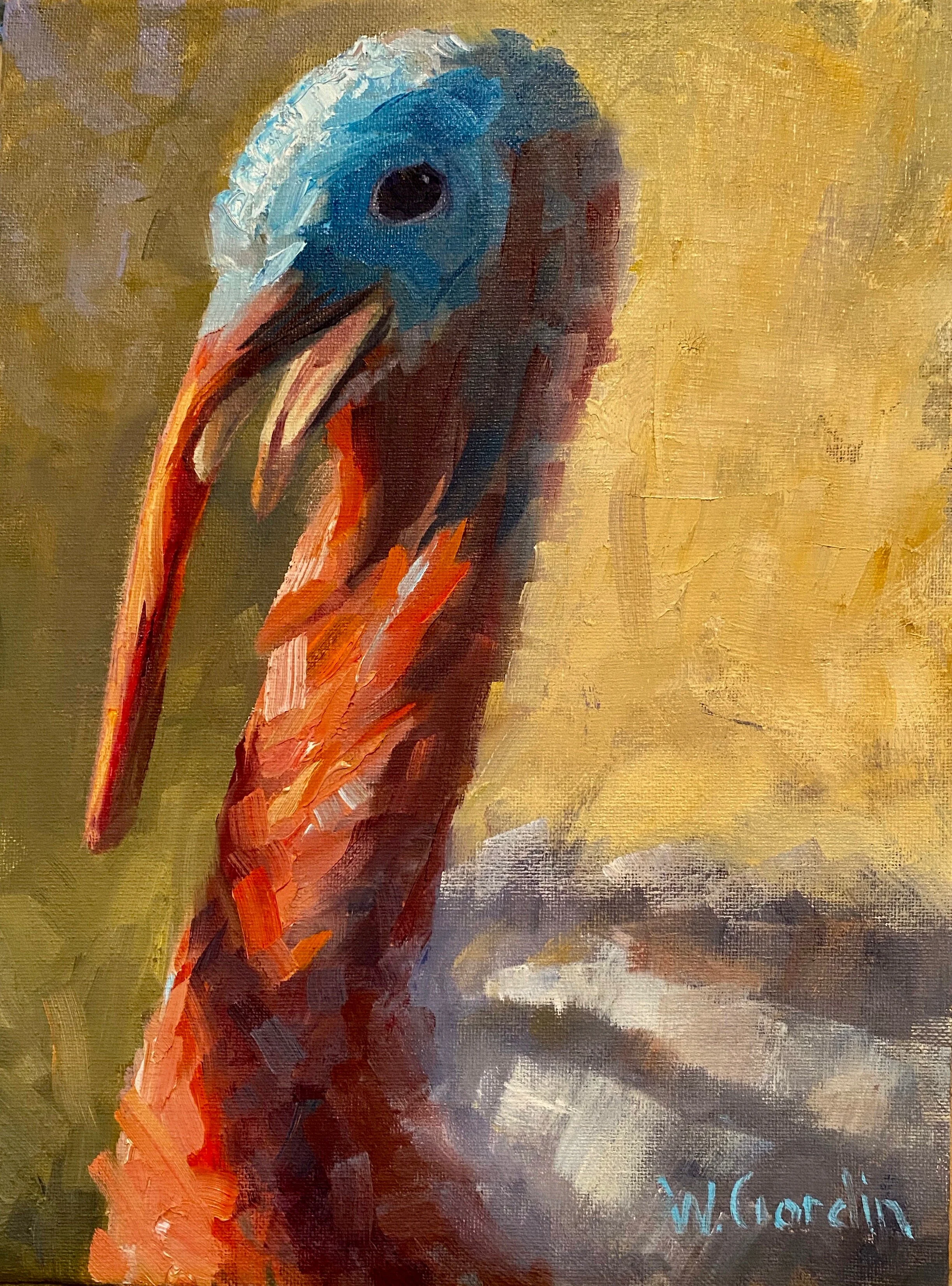  “Gobble”  9x12  Oil 