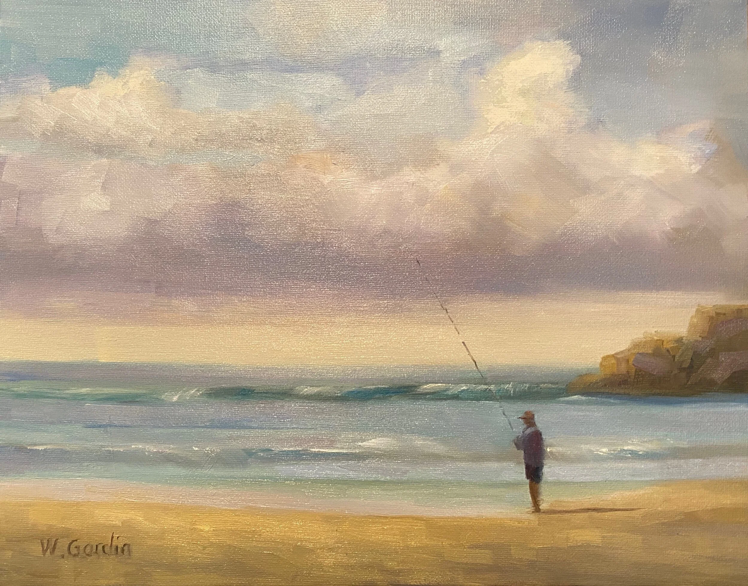  "Late Afternoon Fishing"  11x14  Oil 