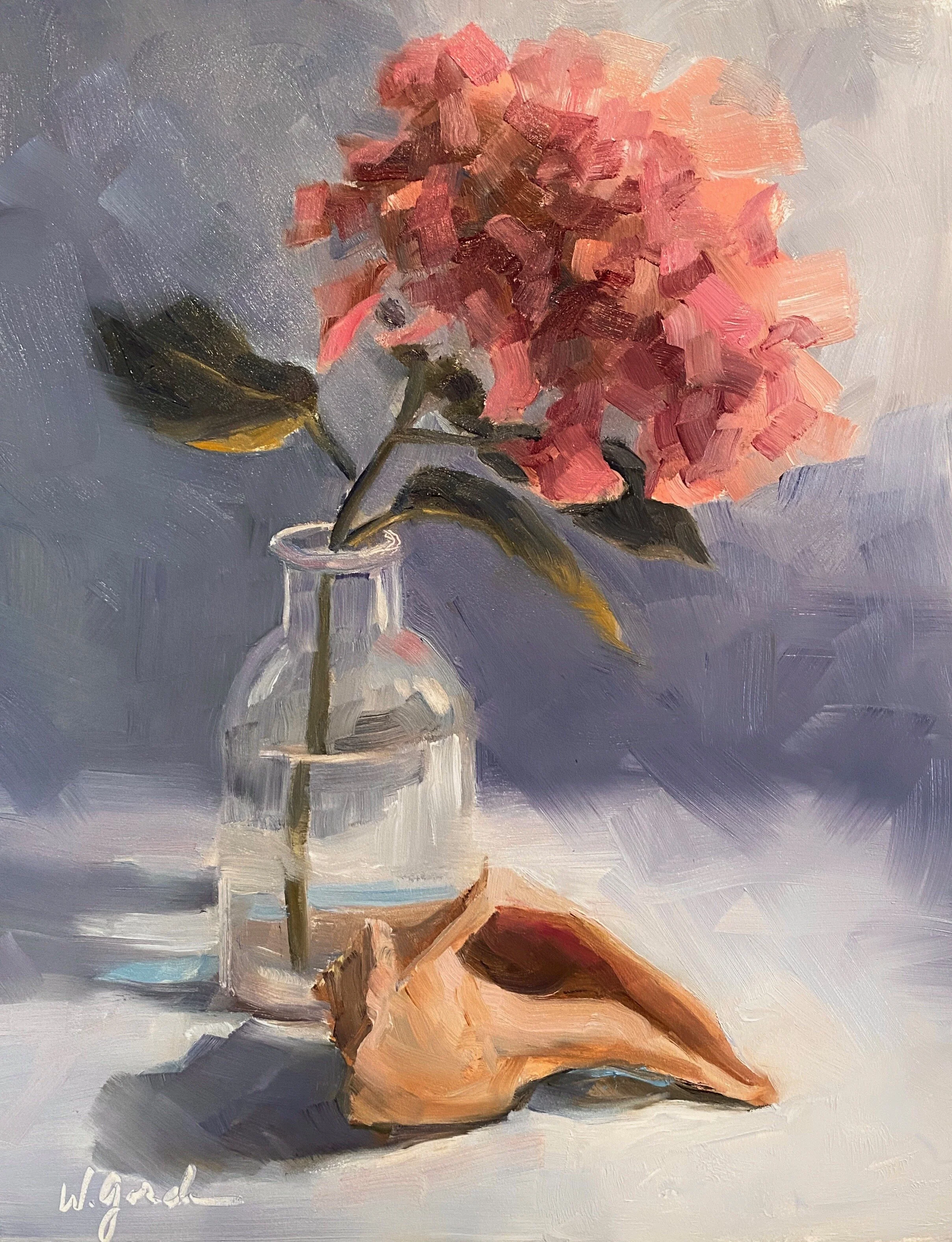  Chrysanthemum and Shell  8x10   SOLD 