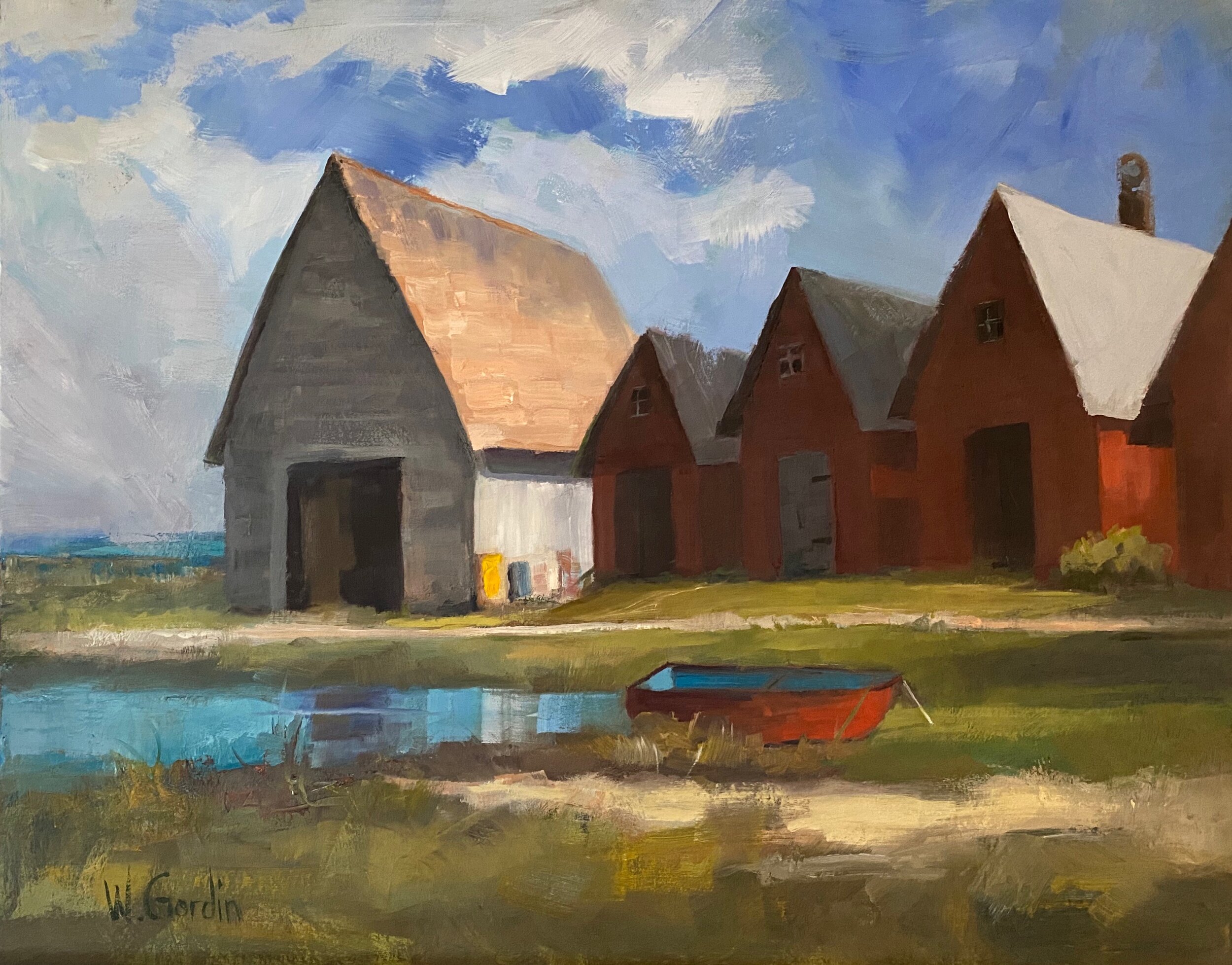  Boat Houses in Sweden  16x20  Oil  SOLD 