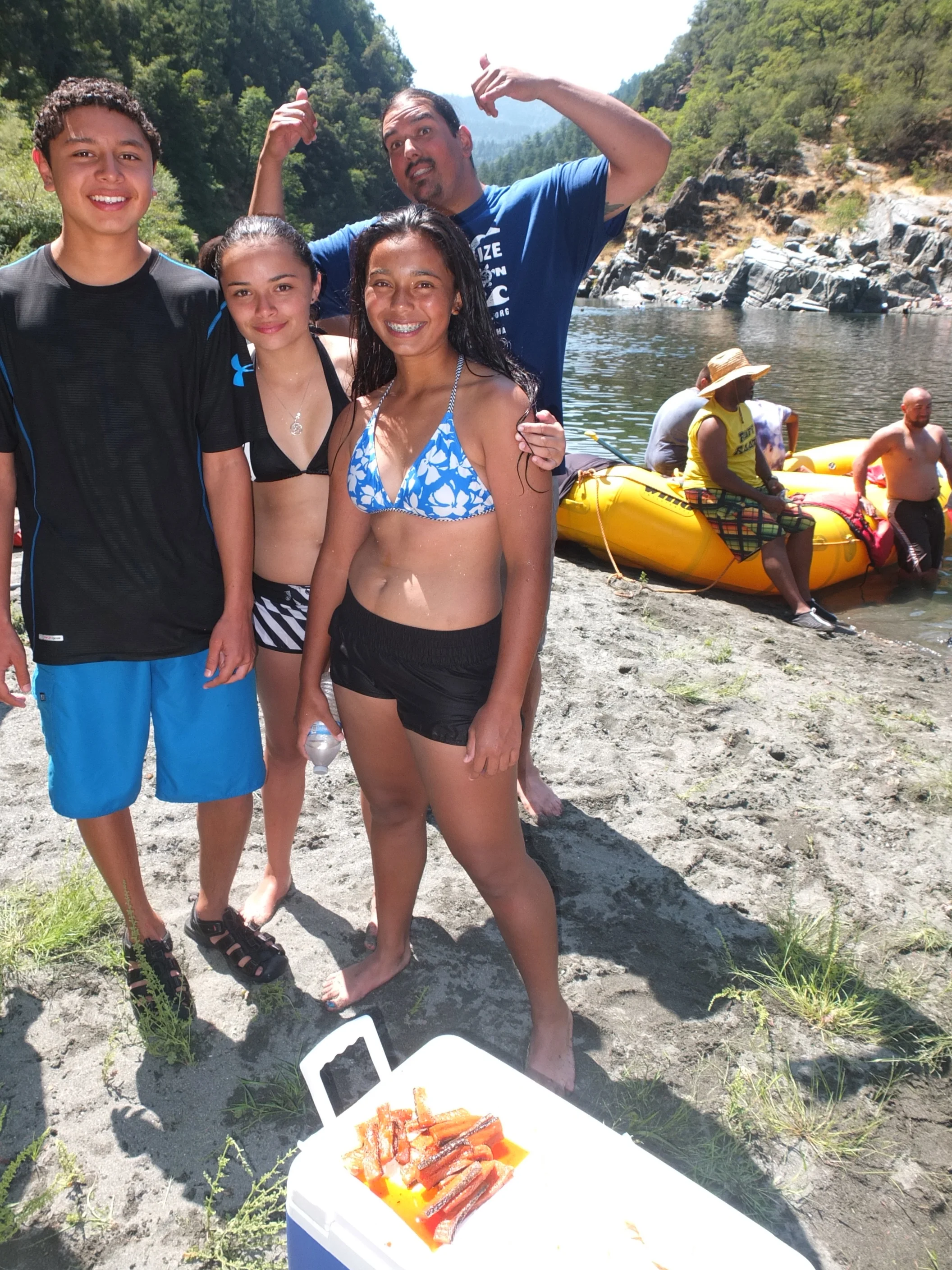 LIFe is here, hear. Hoopa valley, time immemorial. Viejas Kumeyaay youth with mentor manny Lieras on the Trinity river with fish on.