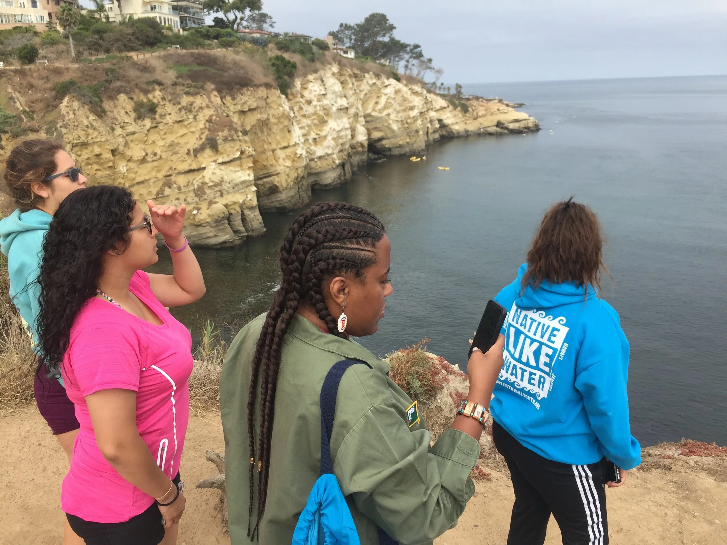Old ways in modern Days. Cahuilla and desert tribes would traditionally visit the coast during summer. traditional Kumeyaay Territory. Youth pictured from San Pasqual, Agua-Caliente , and Pine Ridge.