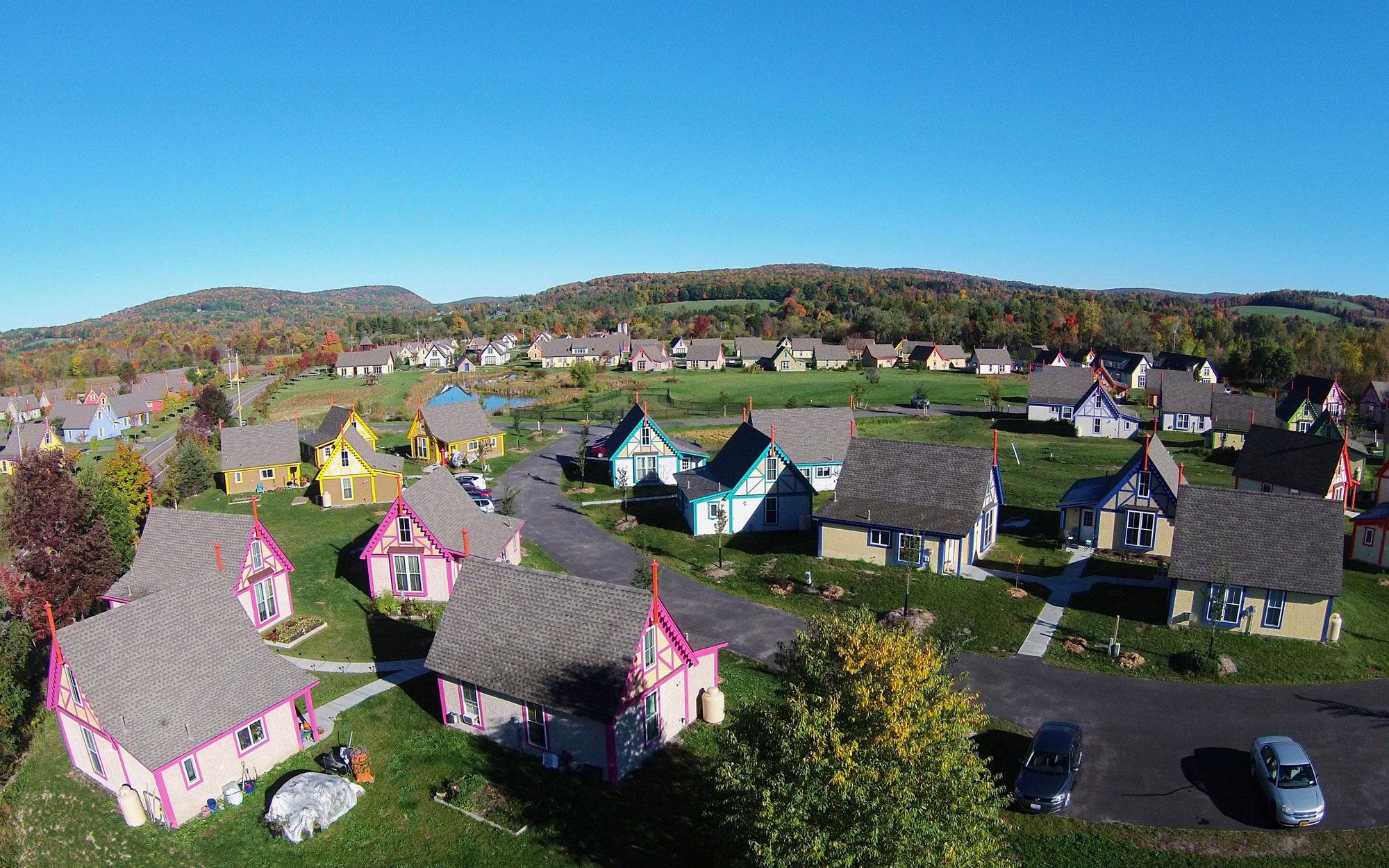 Boiceville Cottages Near Ithaca, New York - Aerial Shot 