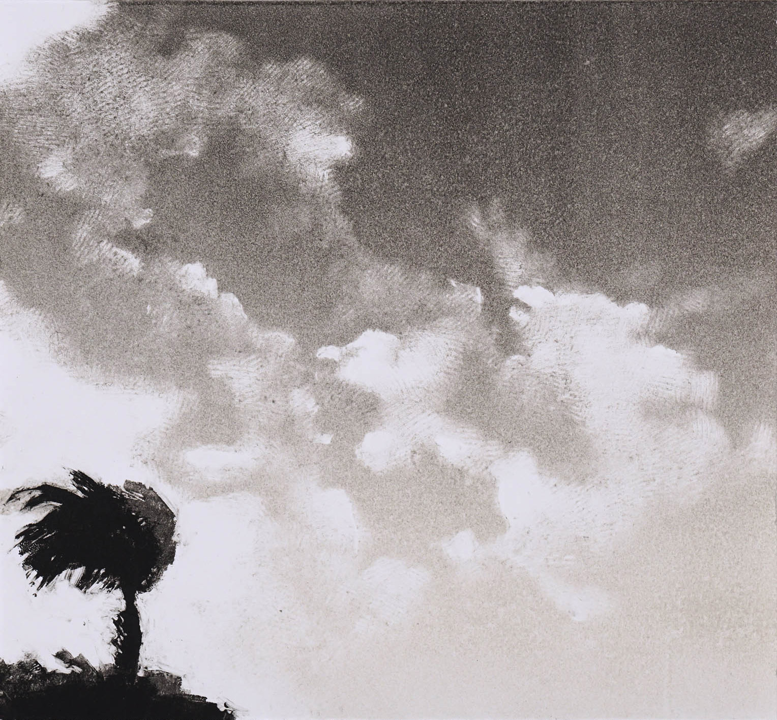 Cayman Brac Sky, monotype, 8.5" x 9", 2013