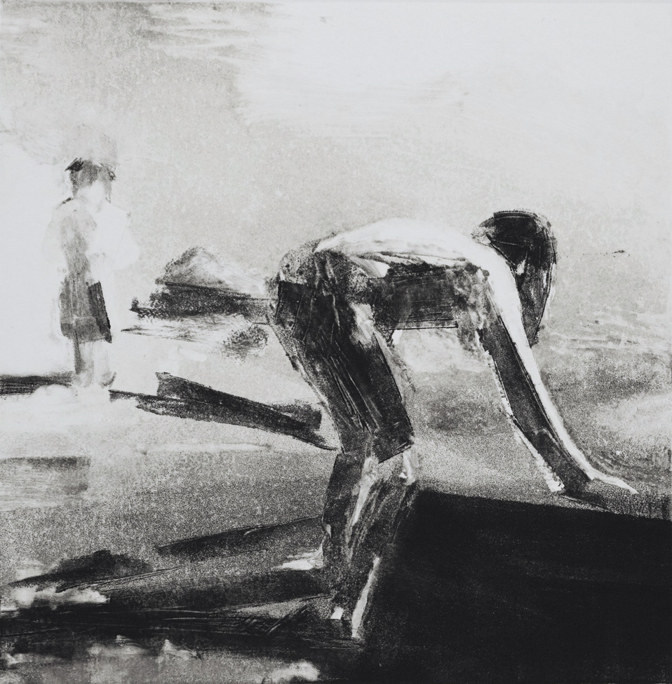 Boating, monotype, 9" x 9", 2009
