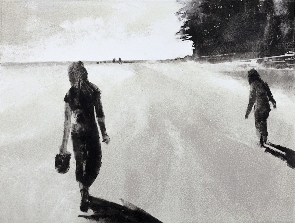 China Beach, monotype, 11" x 14.5", 2010