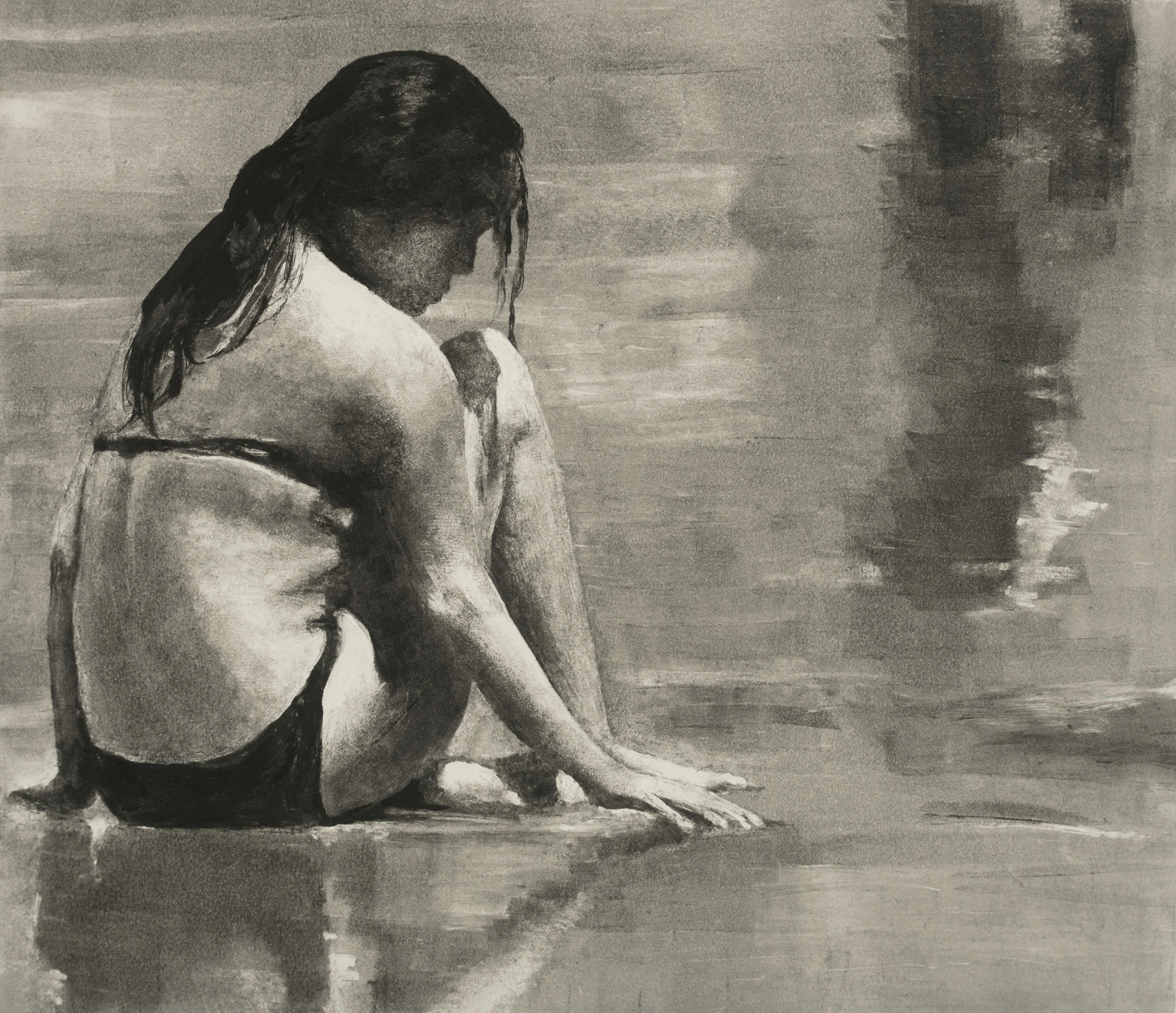 Sand Castles, monotype, 14"w x 12"h, 2018