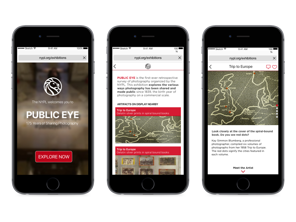 Stories by NYPL - proposed concept for a webapp to improve exhibition experience at NYPL