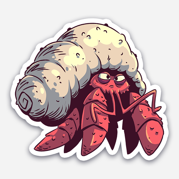 Hermit Crab - Sticker — DerekLaufman.com