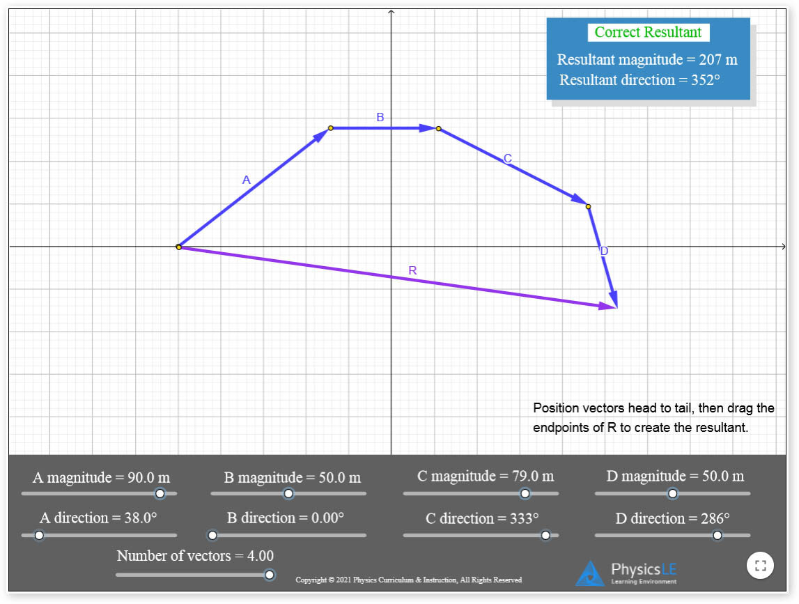 Physics Simulation - Vector Addition (Graphical)