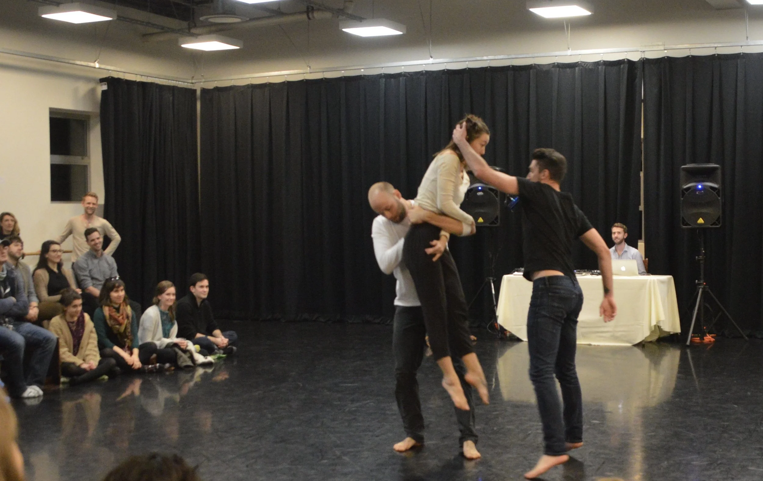 Sam Horning, Jessica Hale, and Matthew Cumbie with DJ Micah Salkind