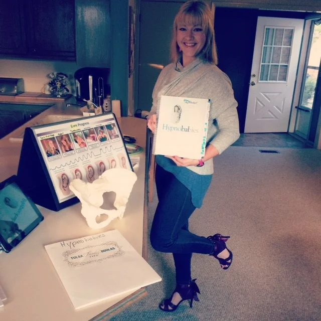 Sarah Coffin preparing to teach Hypnobabies in Heels!