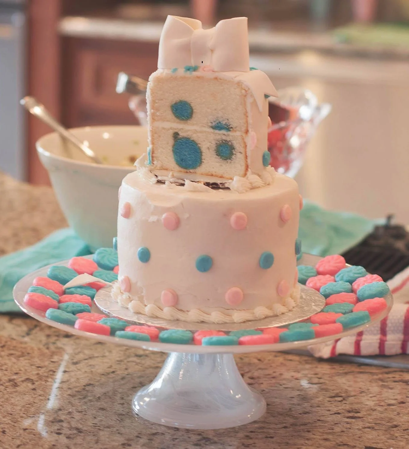KayLee celebrating that it's a boy!