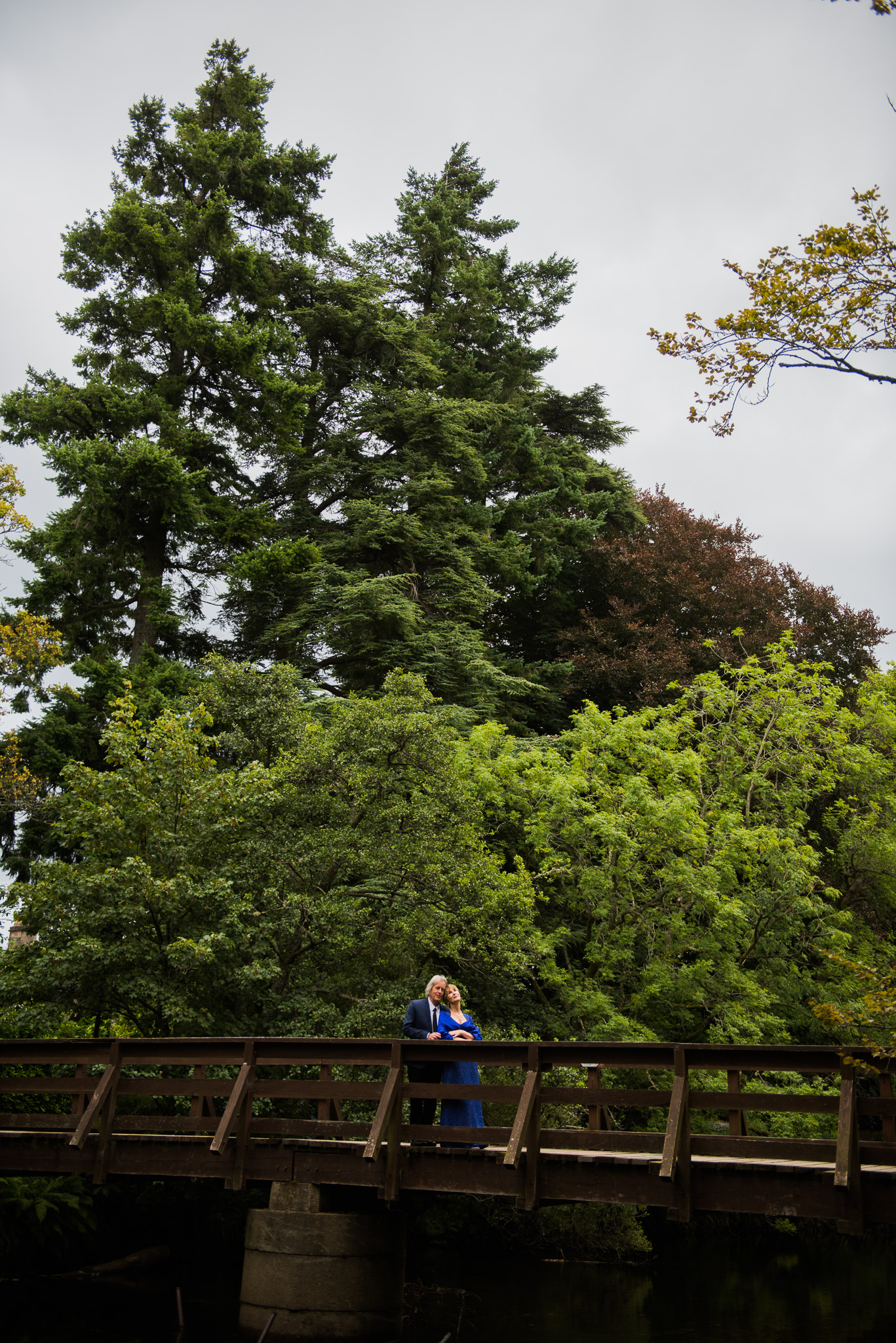 Wedding couple on a bridge in Luss Scotland