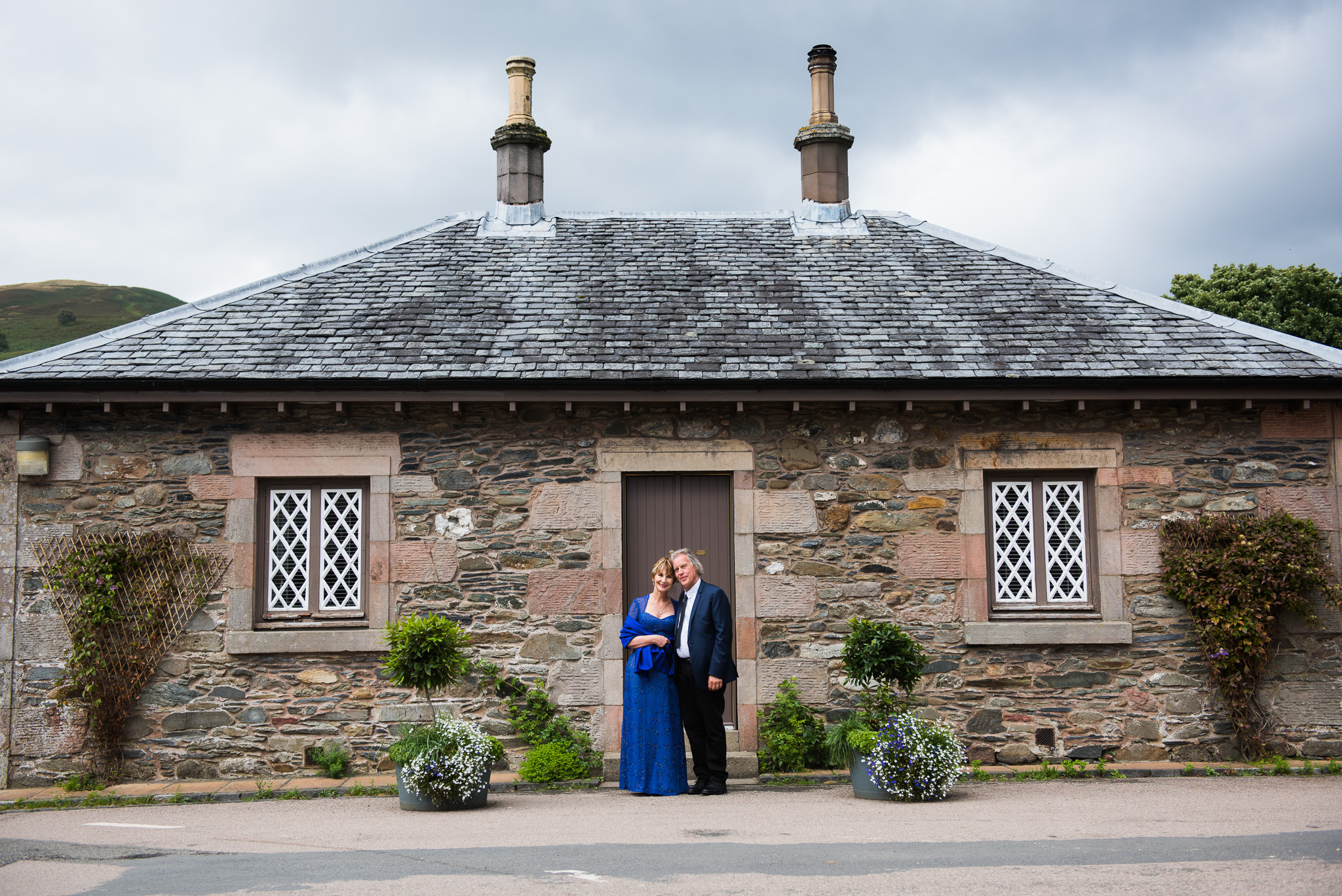 Luss Wedding Couple at beautiful Scottish cottage